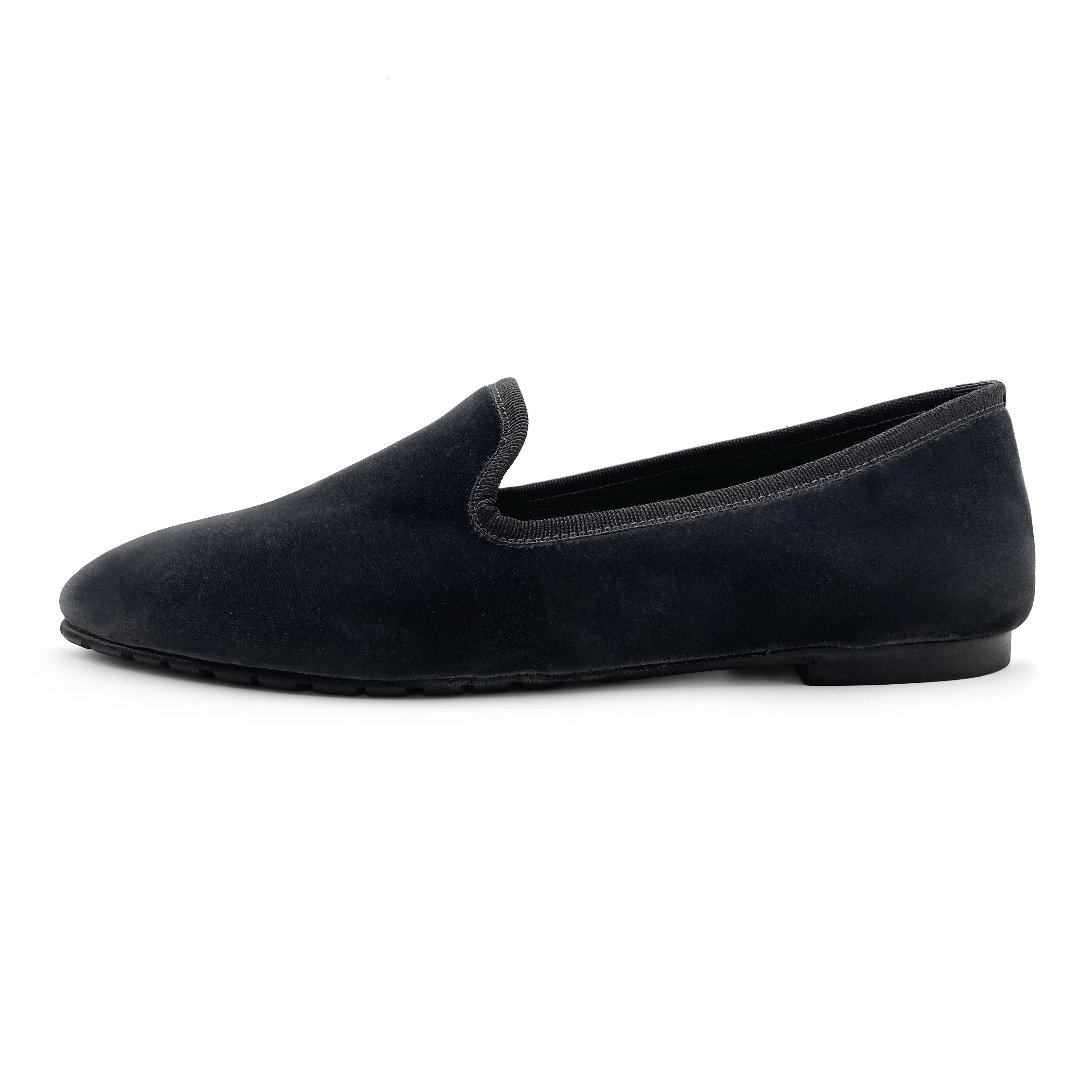 Slippers da donna in velluto grigio