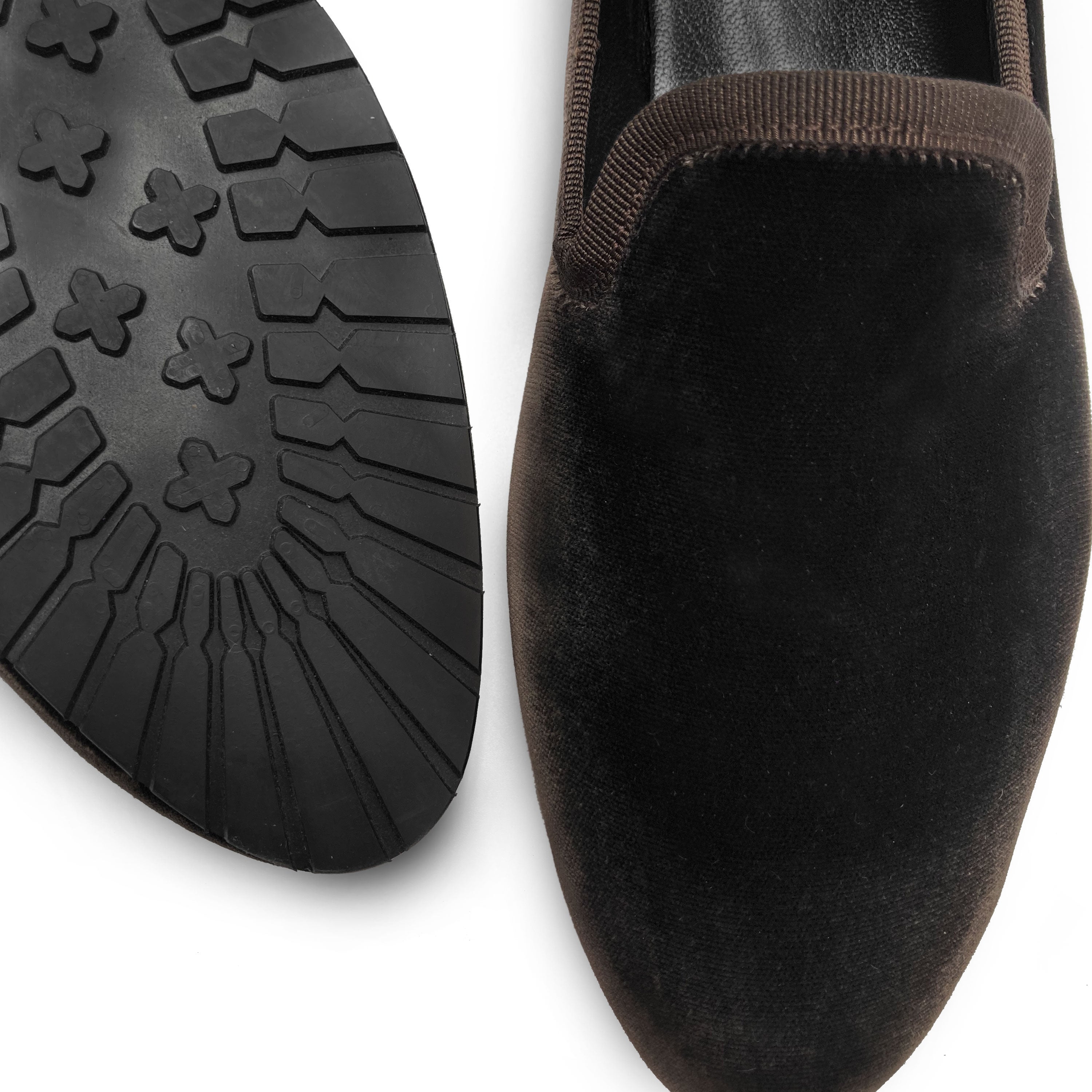 Slippers da donna marroni in velluto