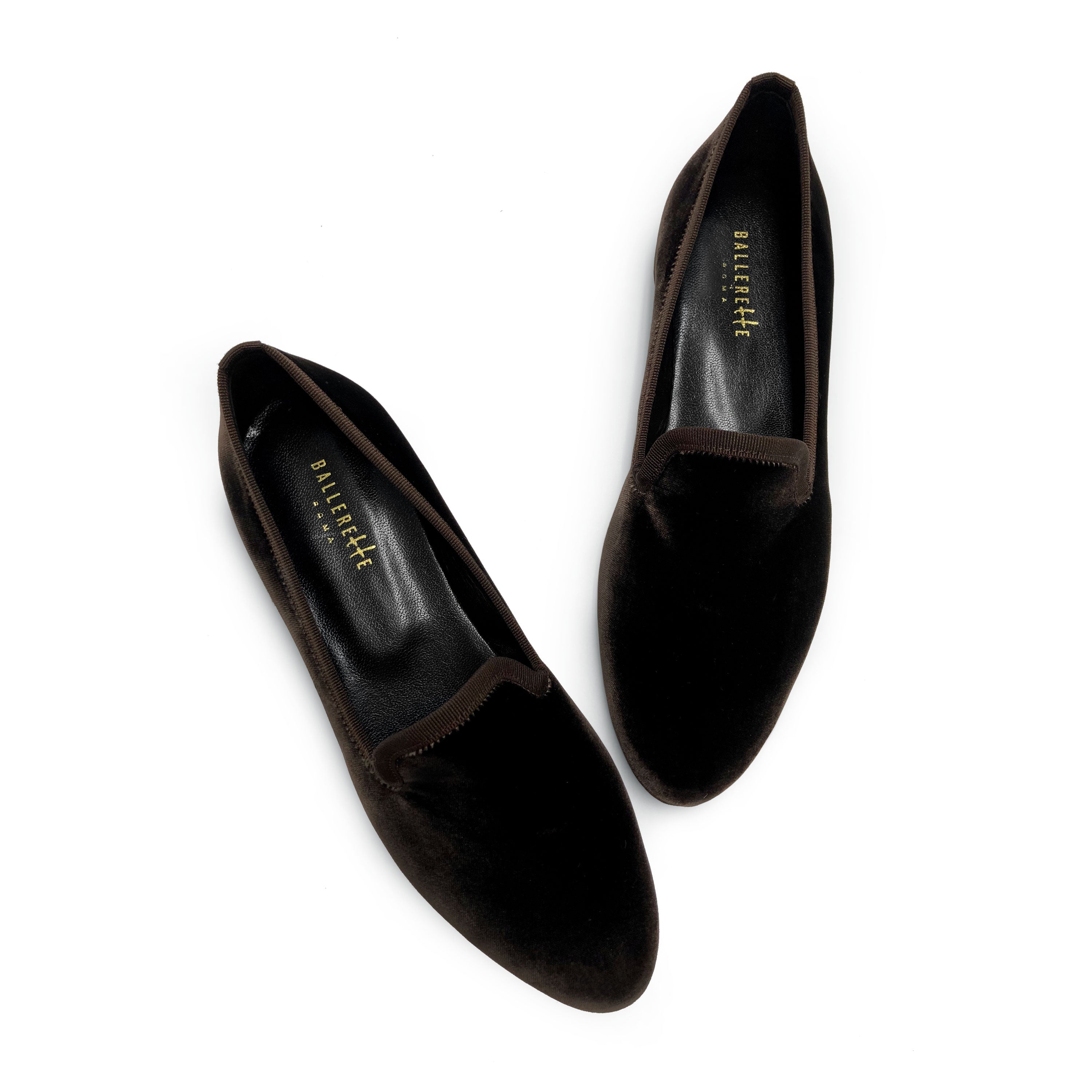 Slippers da donna marroni in velluto