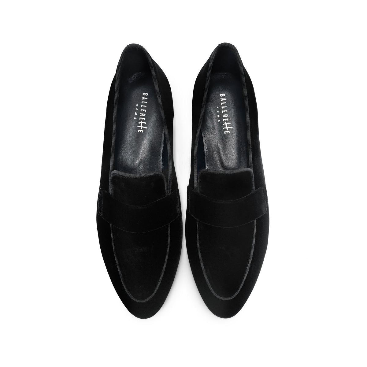 Elegante Damen-Mokassins aus schwarzem Samt