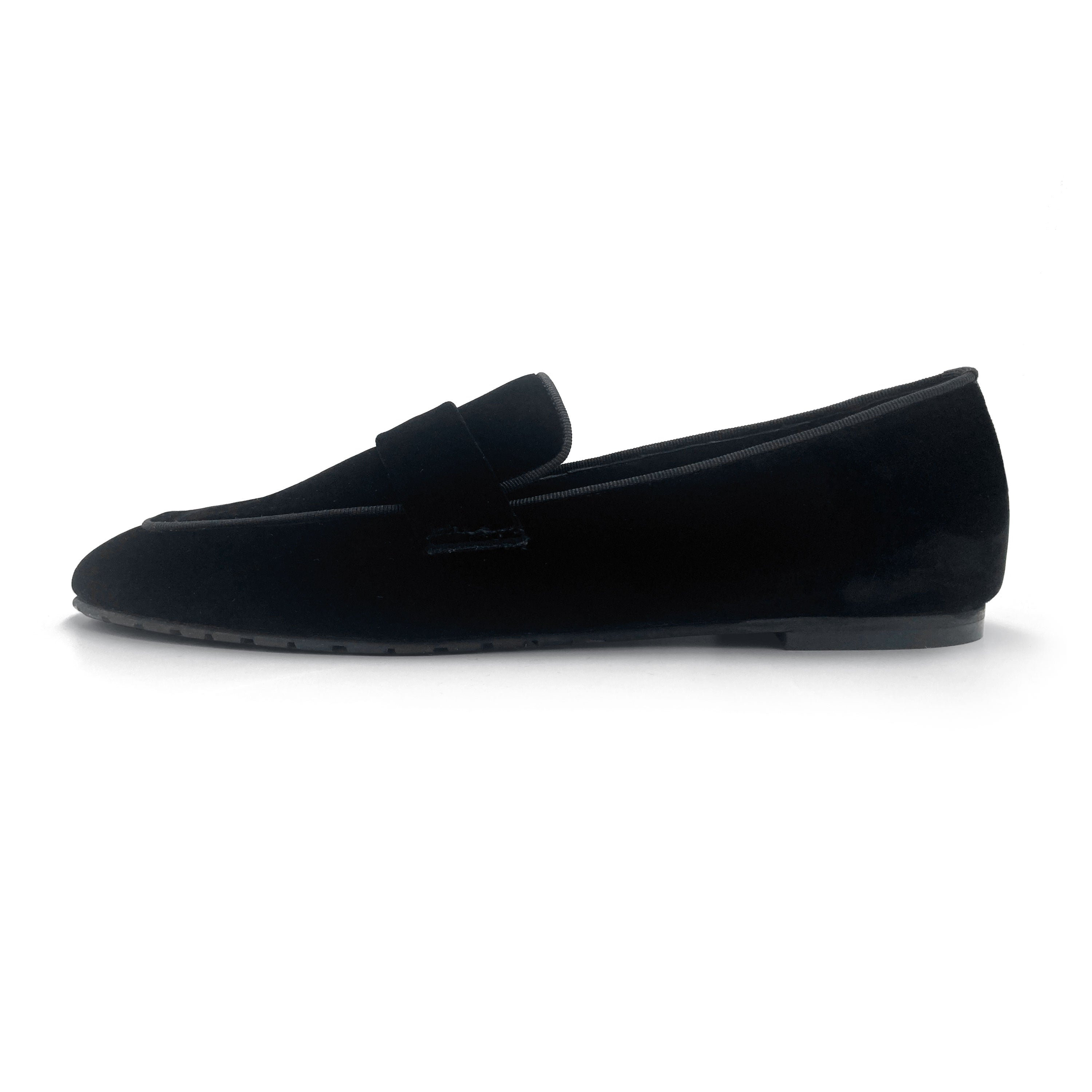 Women moccasins in black velvet