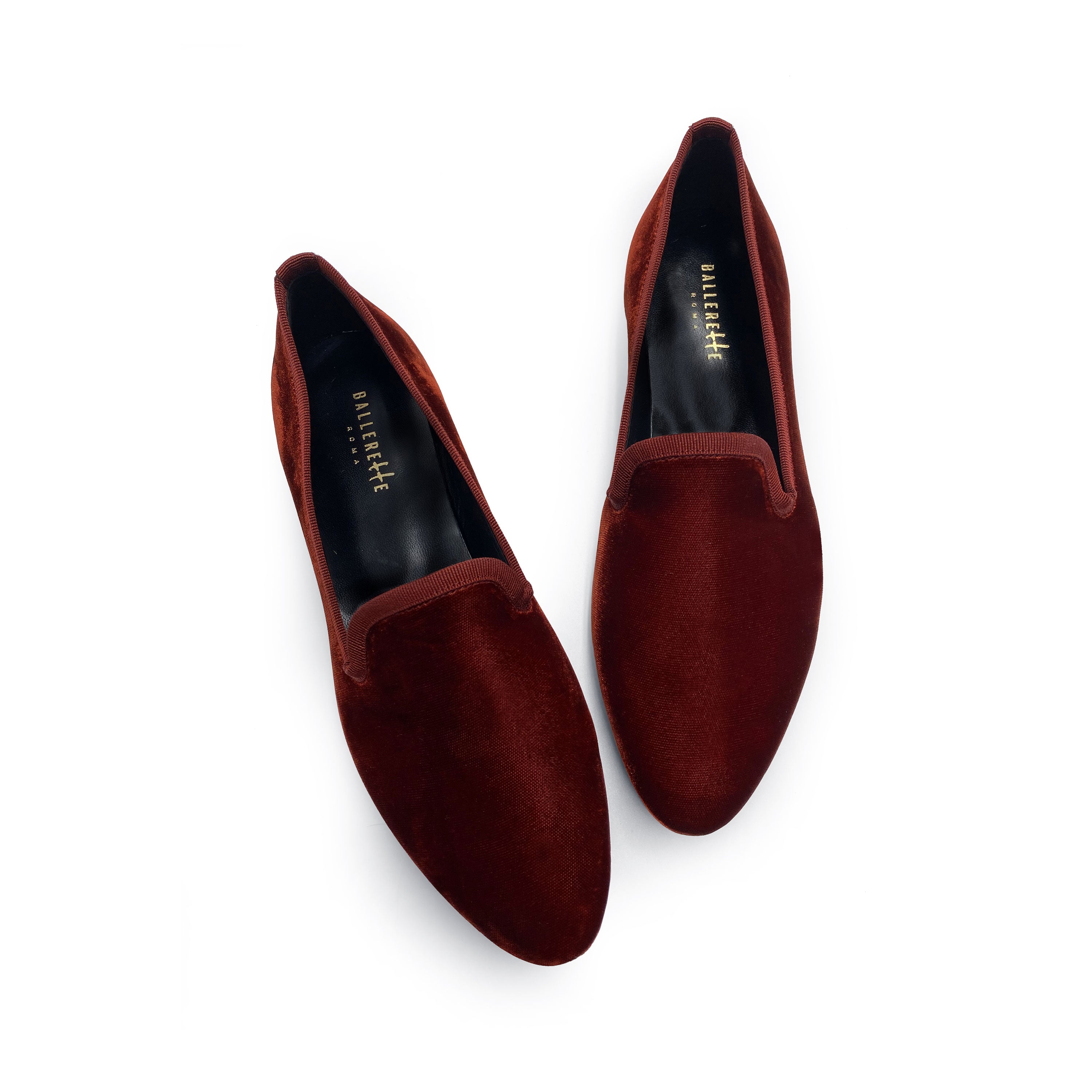 Slippers da donna ruggine in velluto