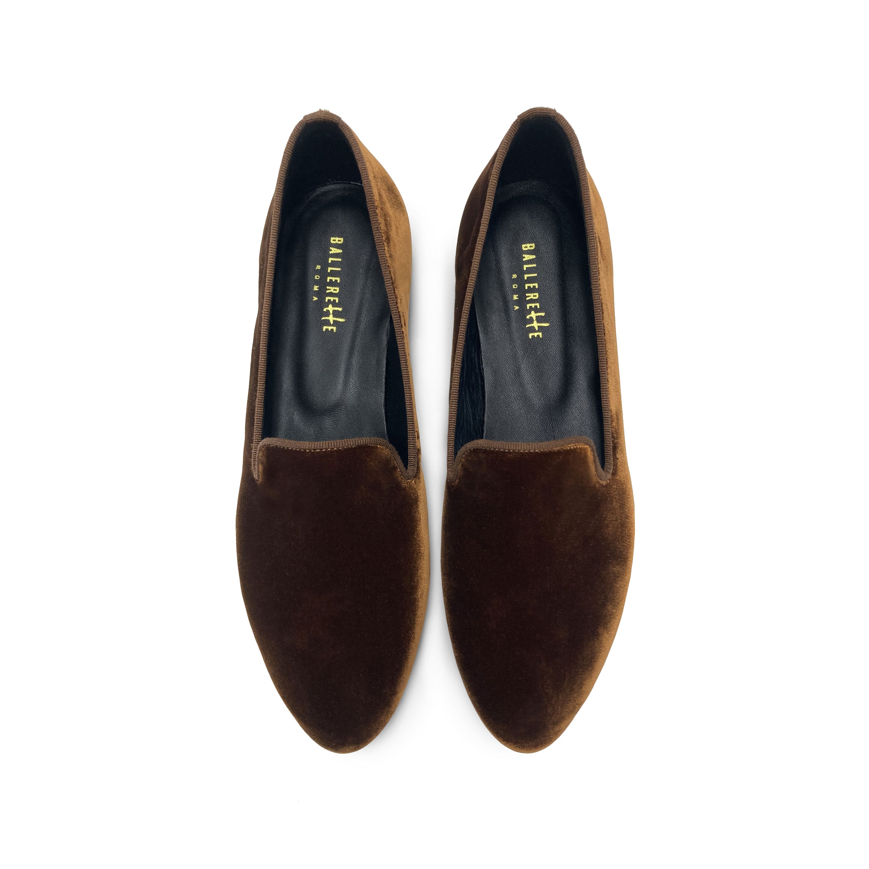 Brown velvet women loafers