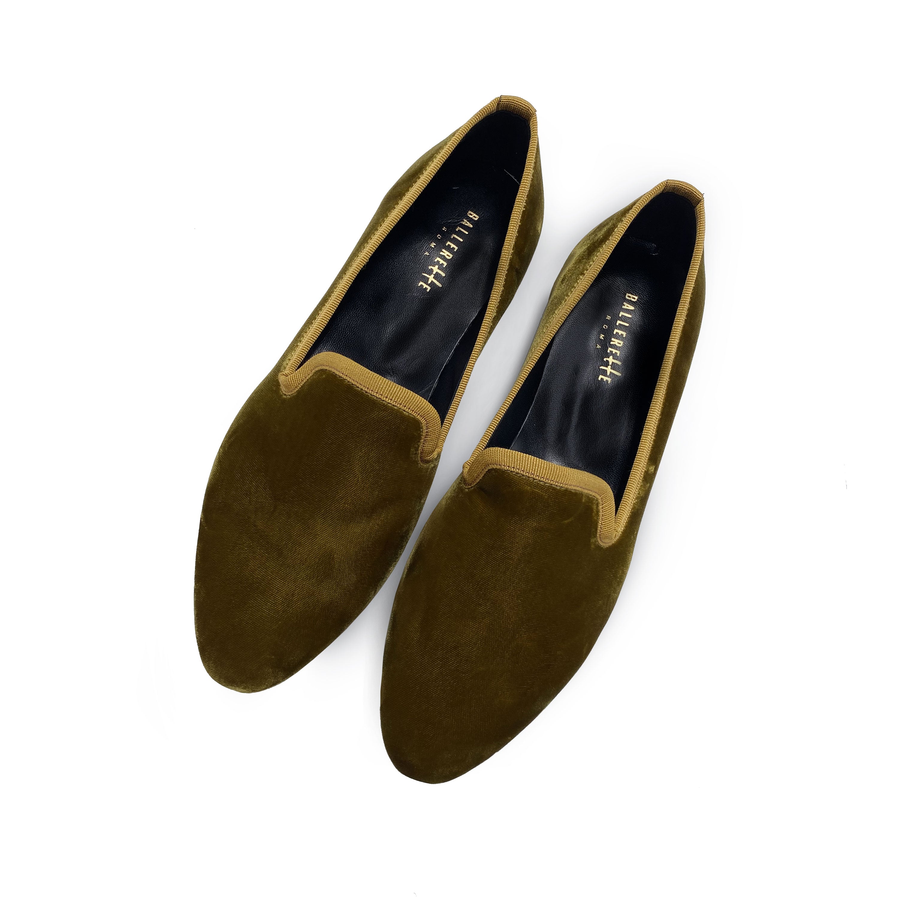 Slippers da donna senape in velluto