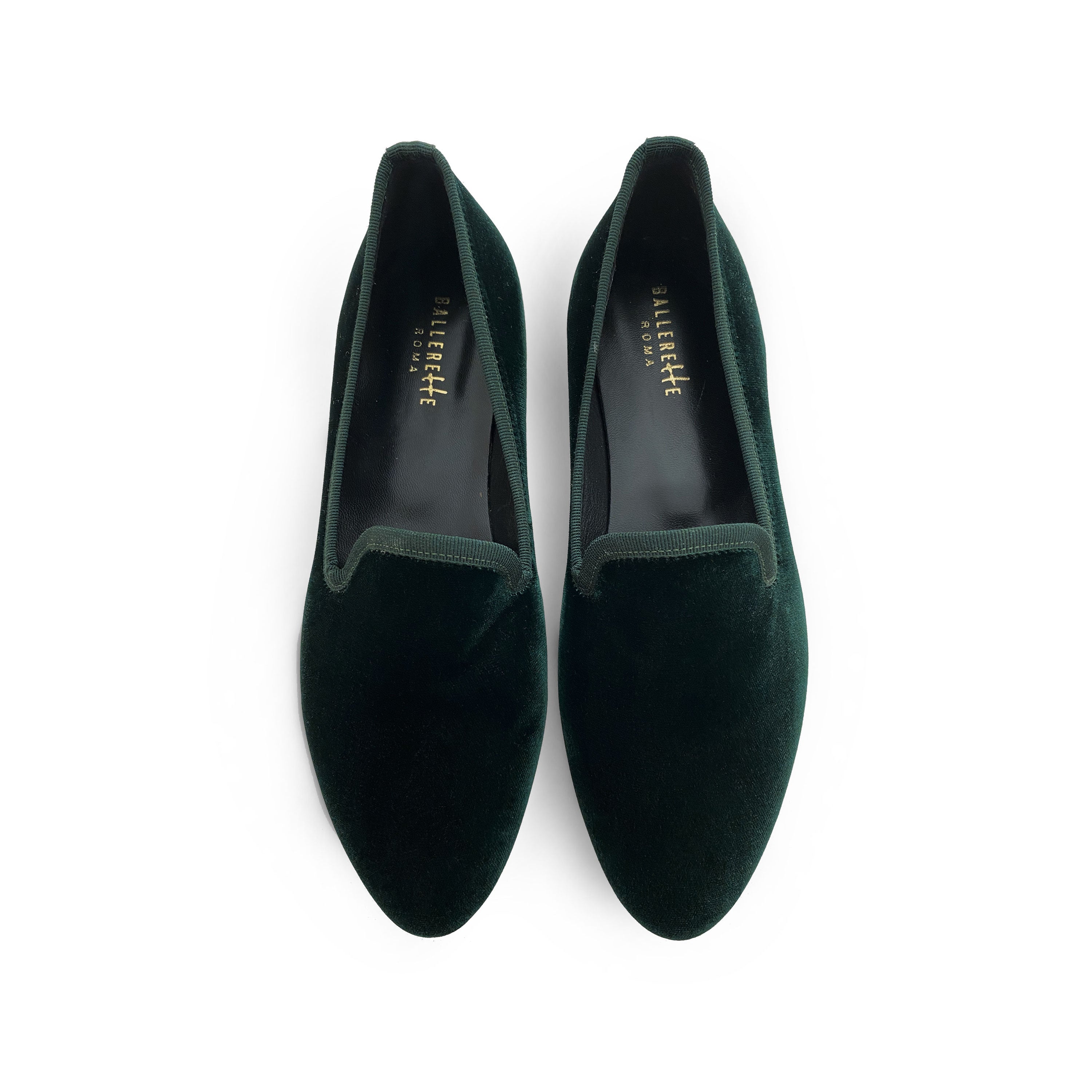 Slippers da donna verdi in velluto