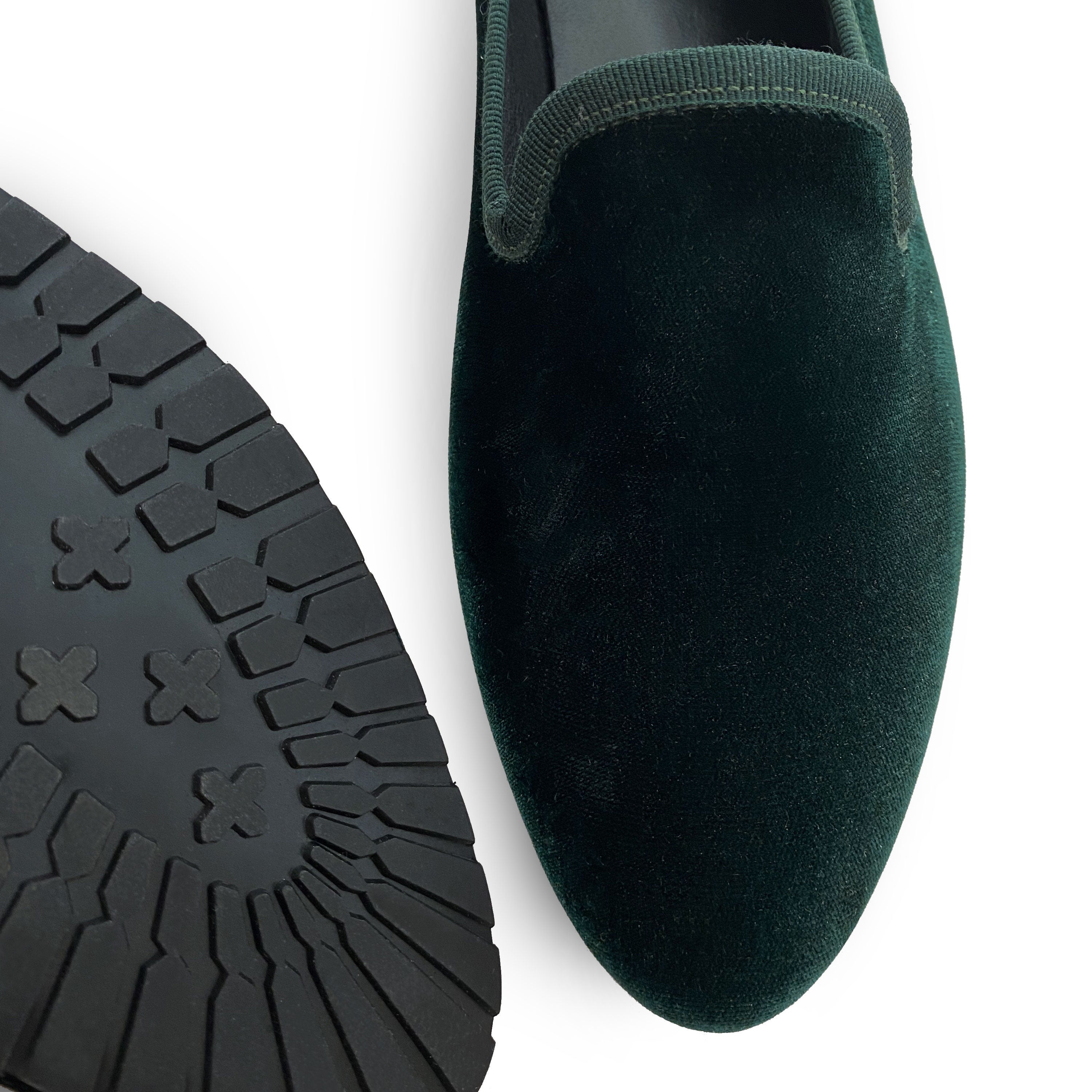 Slippers da donna verdi in velluto