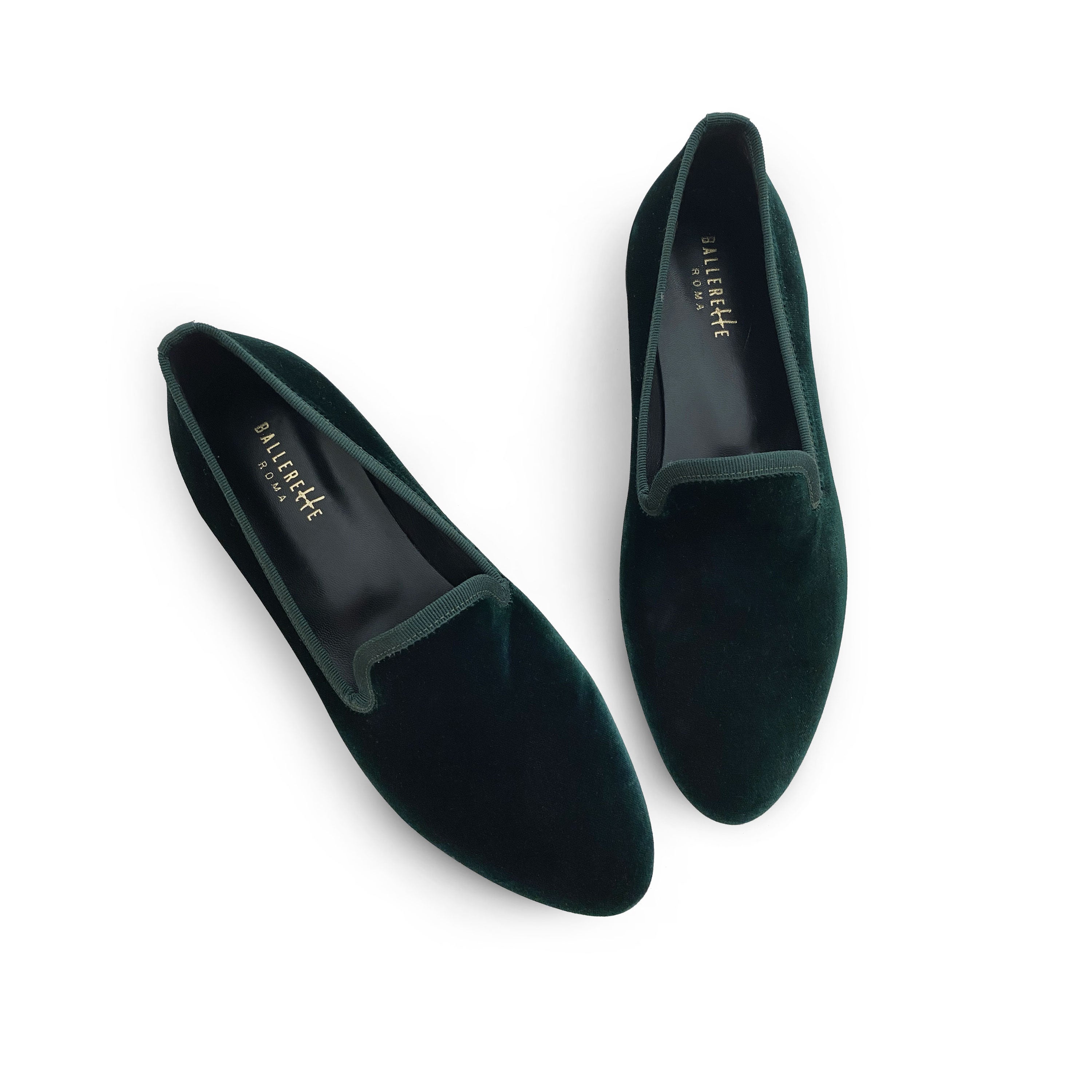 Slippers da donna verdi in velluto