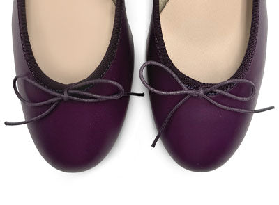 Ballerines en cuir violette à talon haut