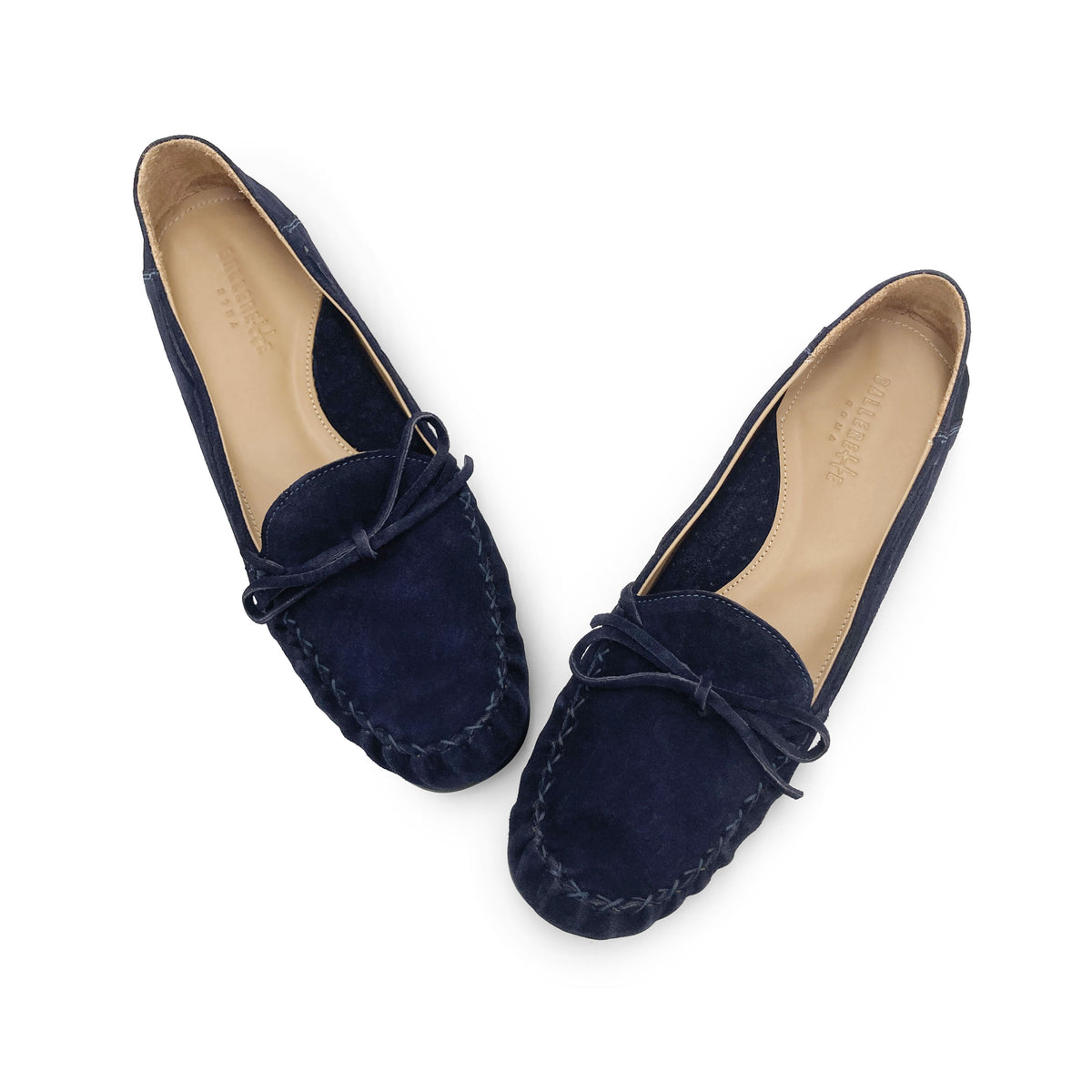 Women’s blue navy suede mocassins