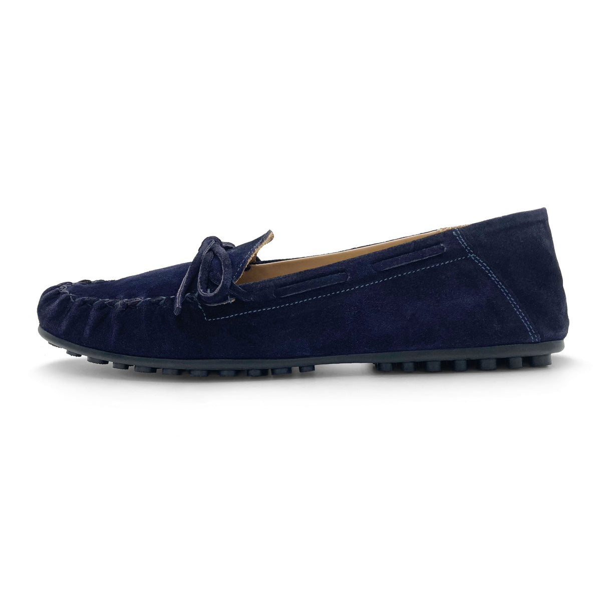 Women’s blue navy suede mocassins