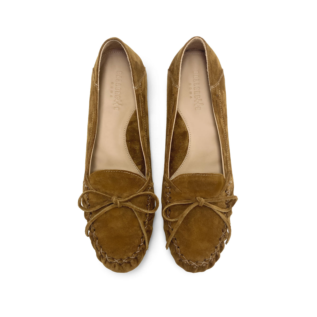 Women’s olive green suede mocassins