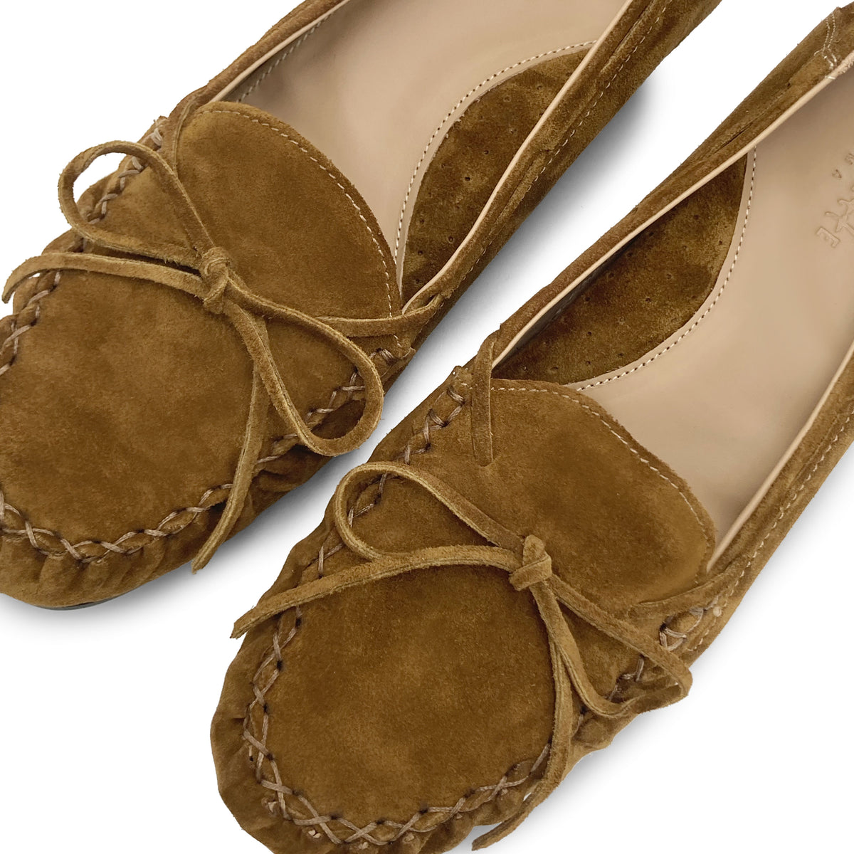 Women’s olive green suede mocassins