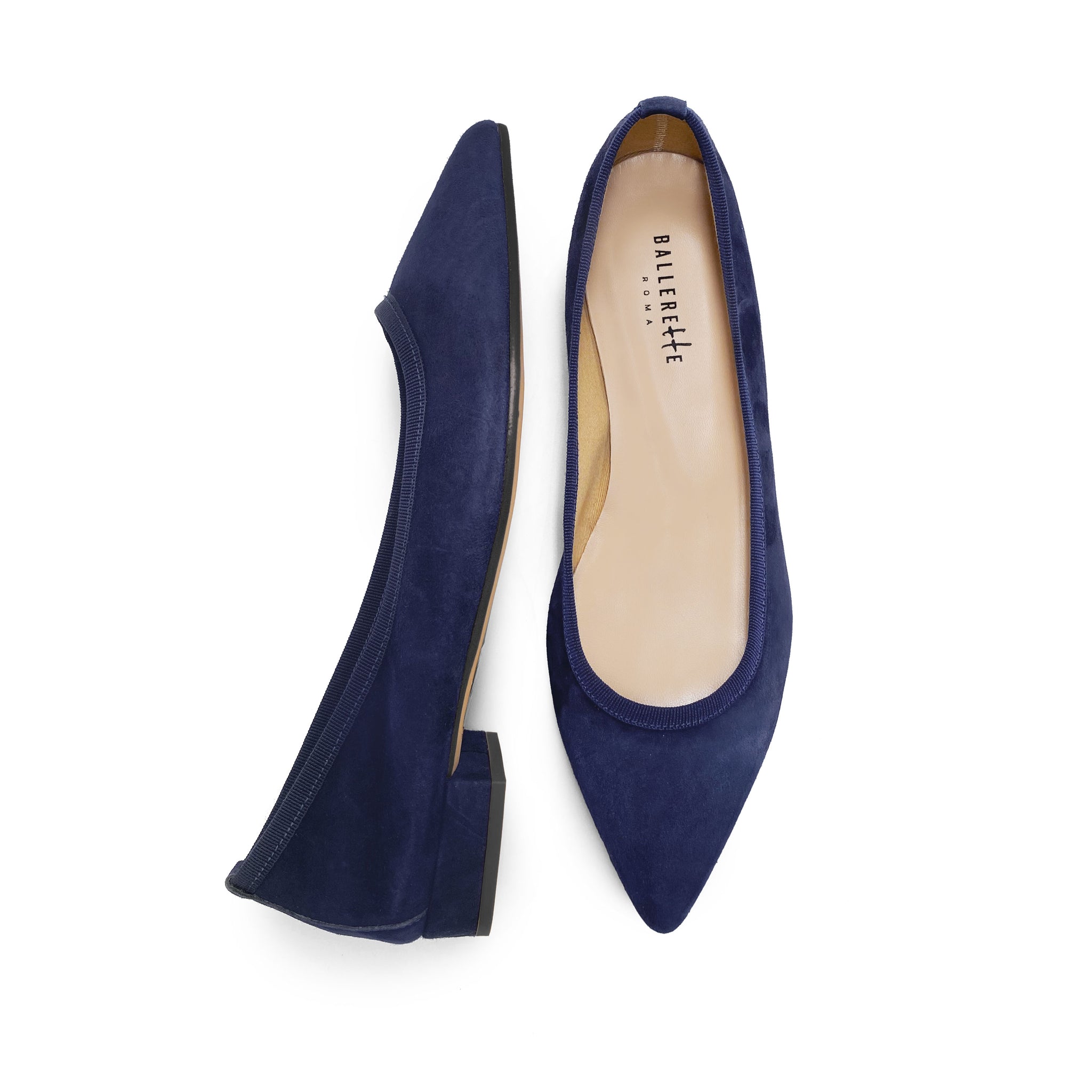 Blue Pointed Toe Flats