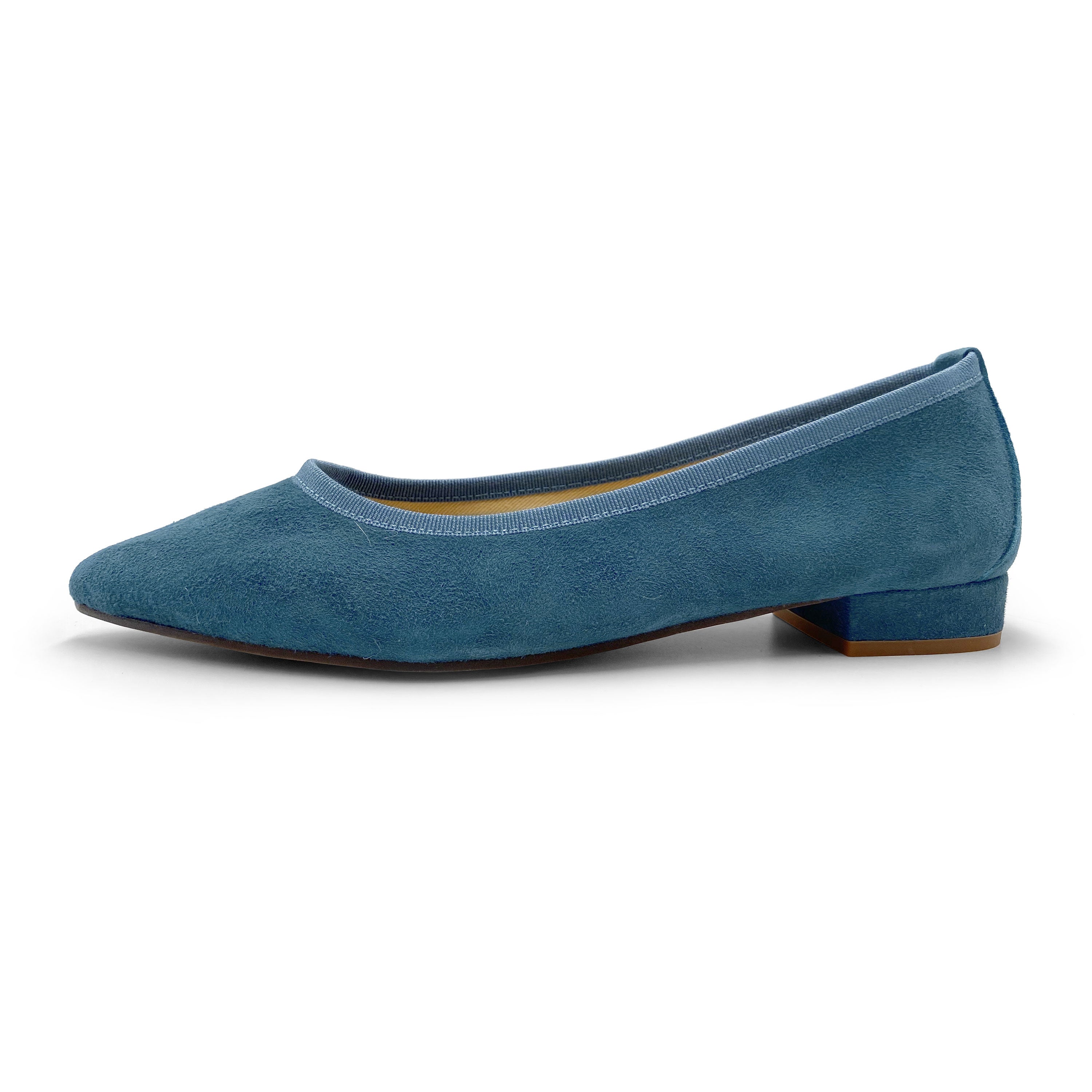 Coelinblaue spitze Wildlederballerinas