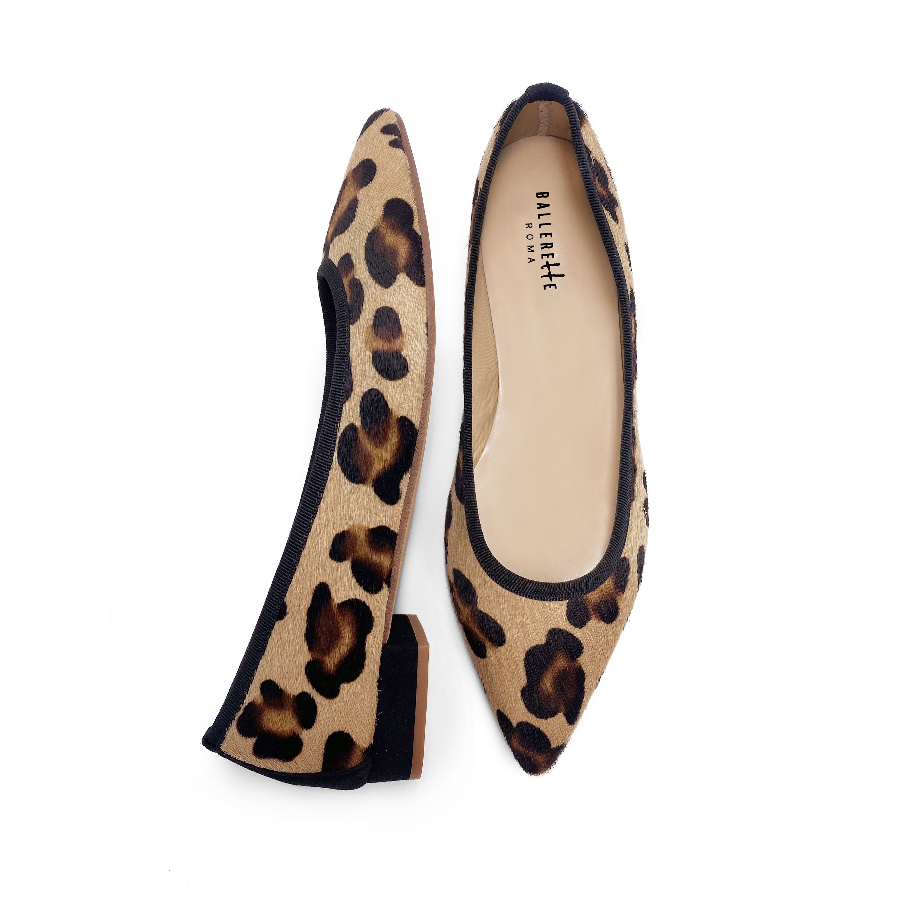 Ballerines pointues en peau de poney tacheté