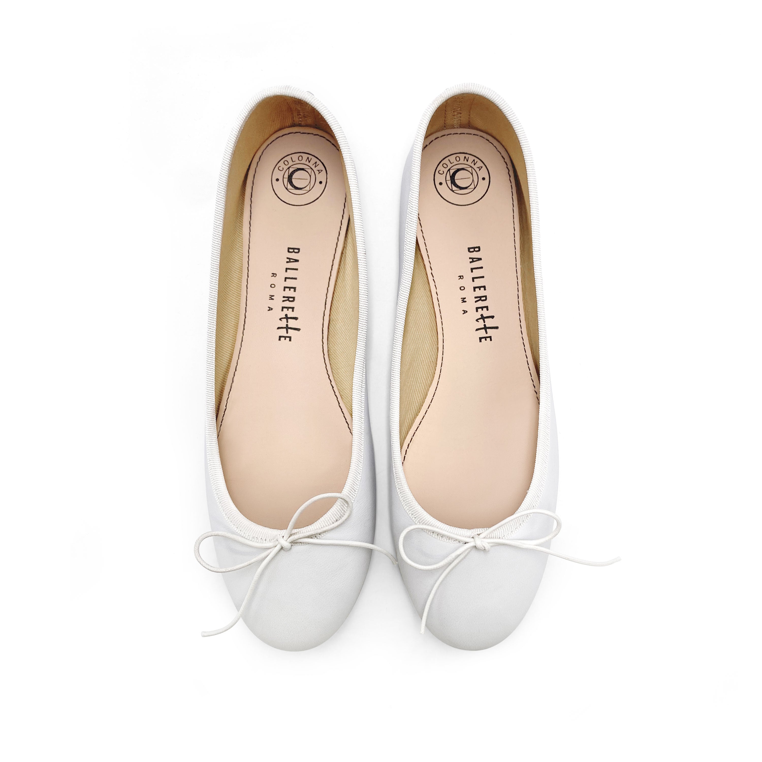 Weiße Lederballerinas