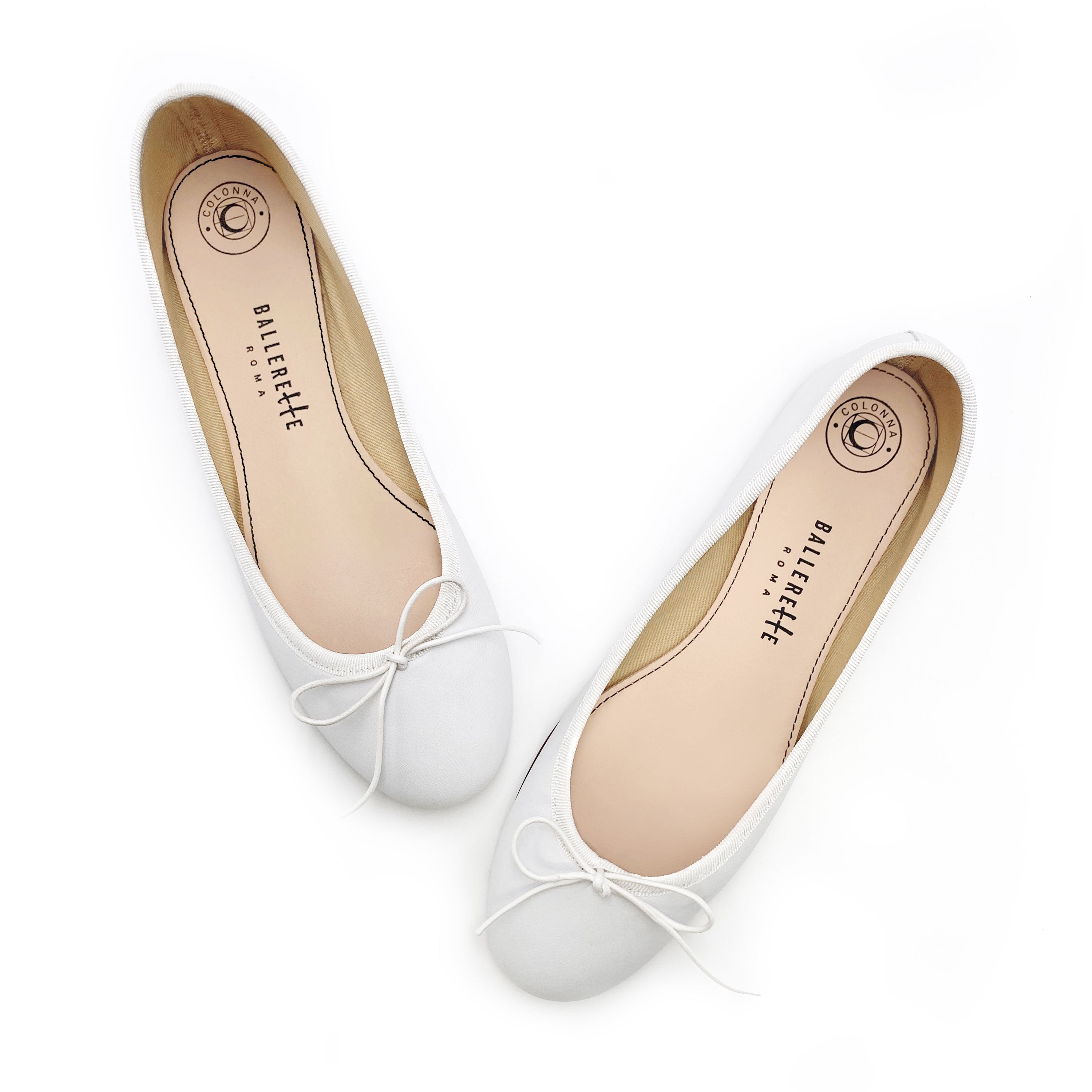 Weiße Lederballerinas