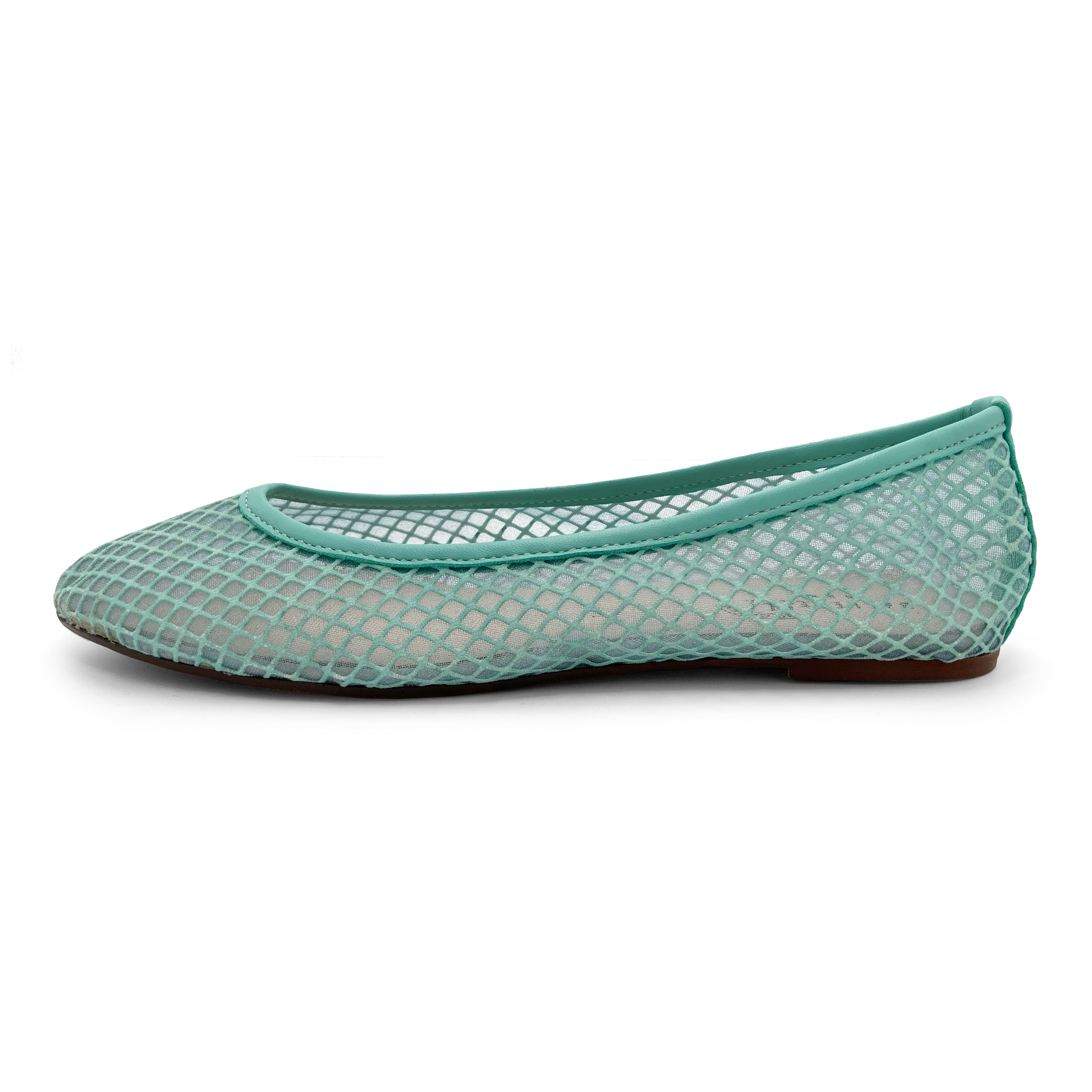 TT GO GREEN Collection - Ballerine trasparenti acqua in tessuto ECO mesh e rete