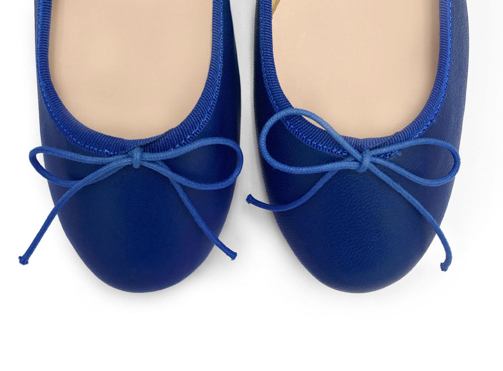 Royal blue leather ballet flat
