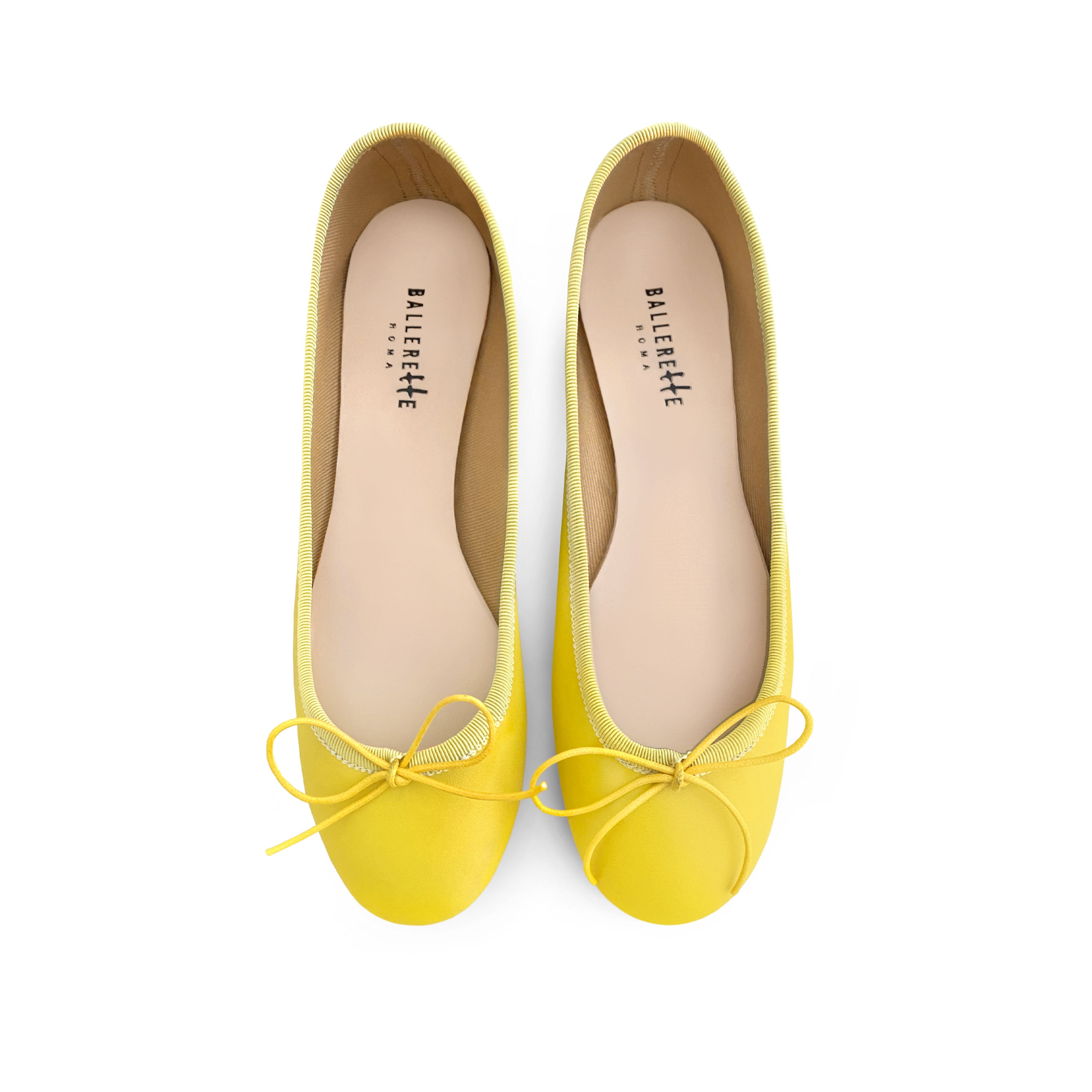Ballerine gialle in pelle