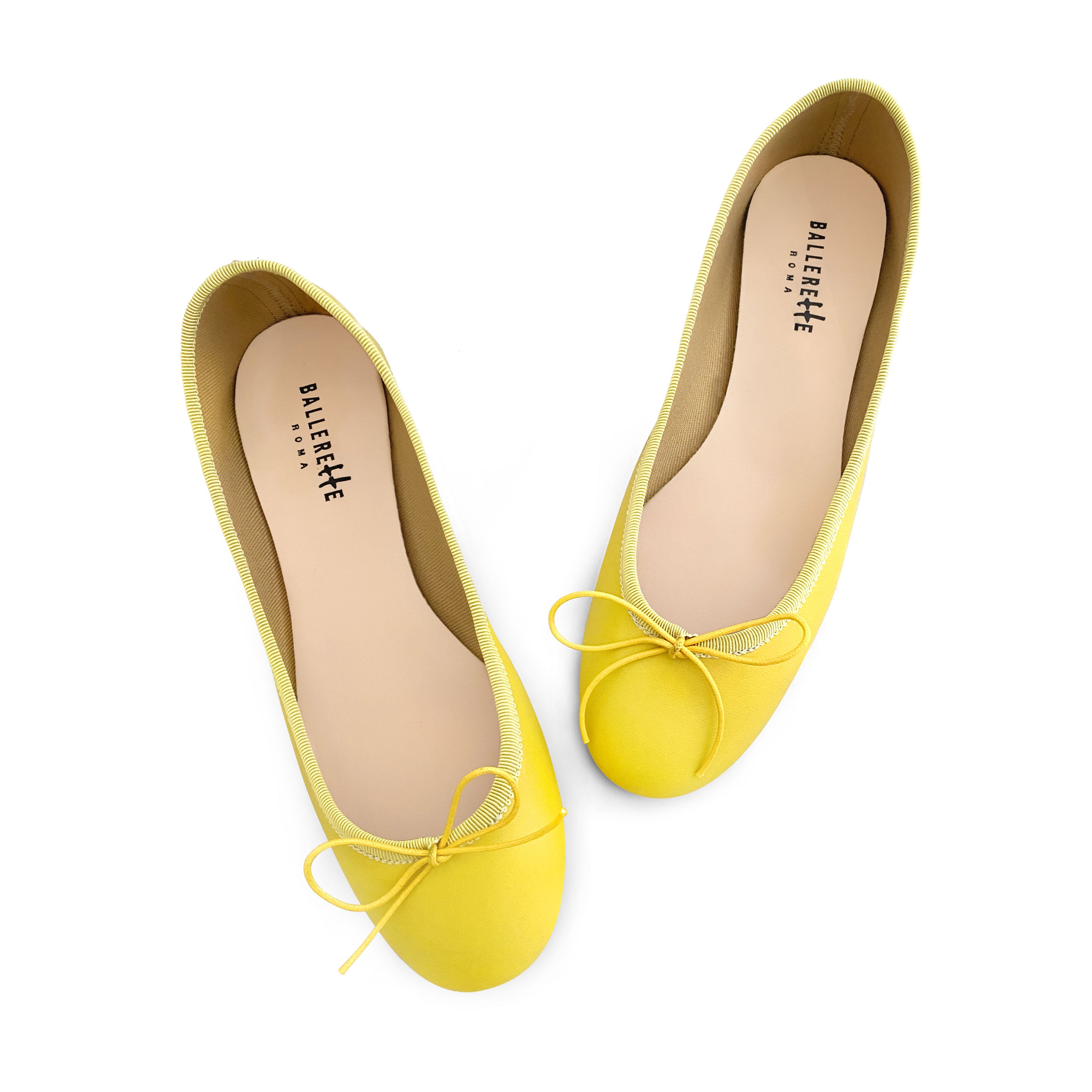 Ballerine gialle in pelle