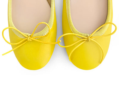 Ballerine gialle in pelle