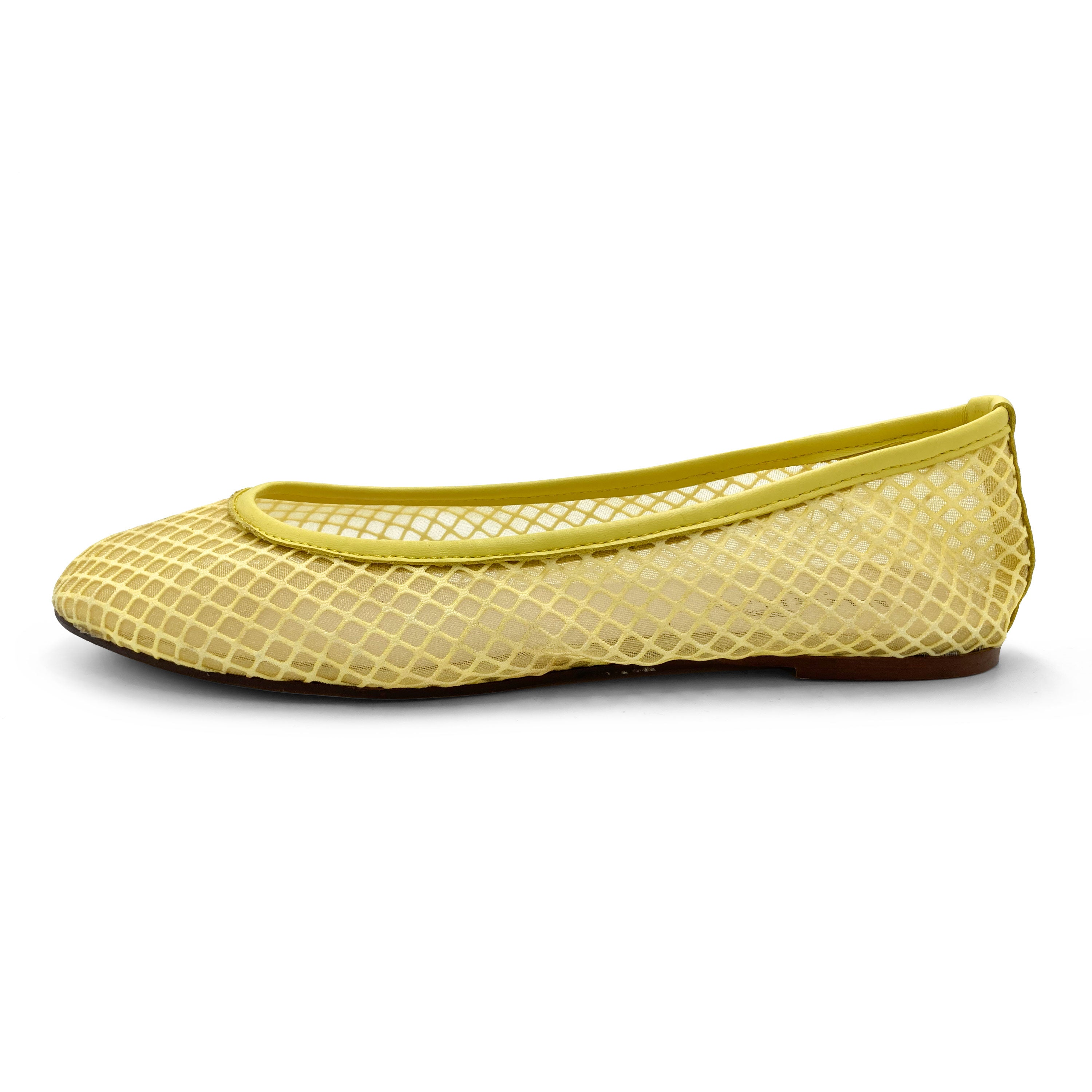 TT GO GREEN Collection - Ballerine trasparenti gialle in tessuto ECO mesh e rete