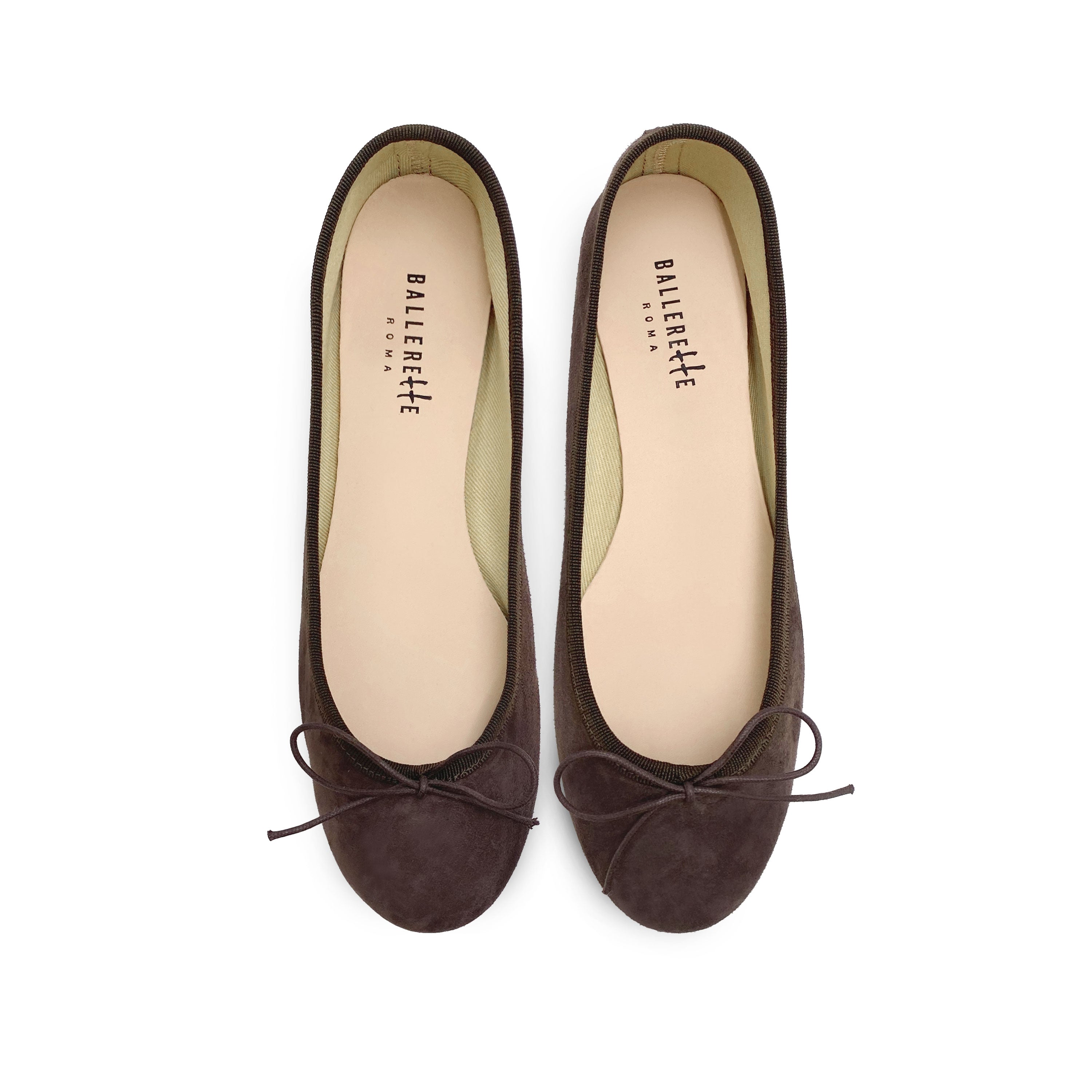 Dark Brown Suede Ballet Flats