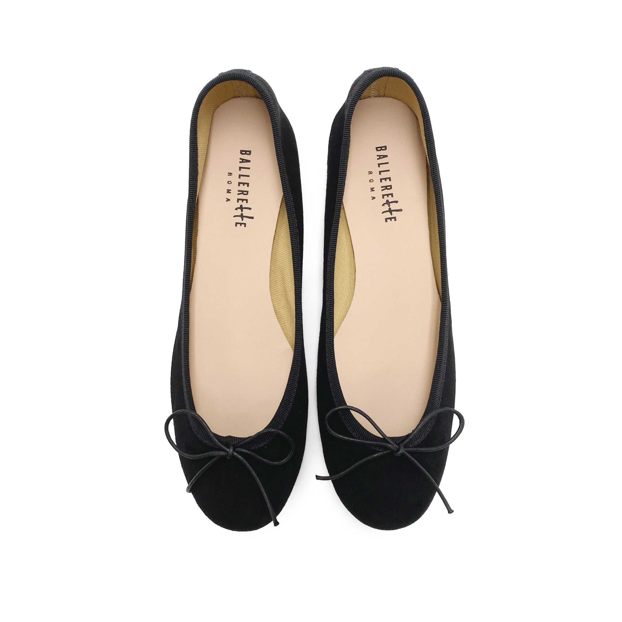 SHEARLING BALLET FLAT BLACK WITH SUEDE STRAP