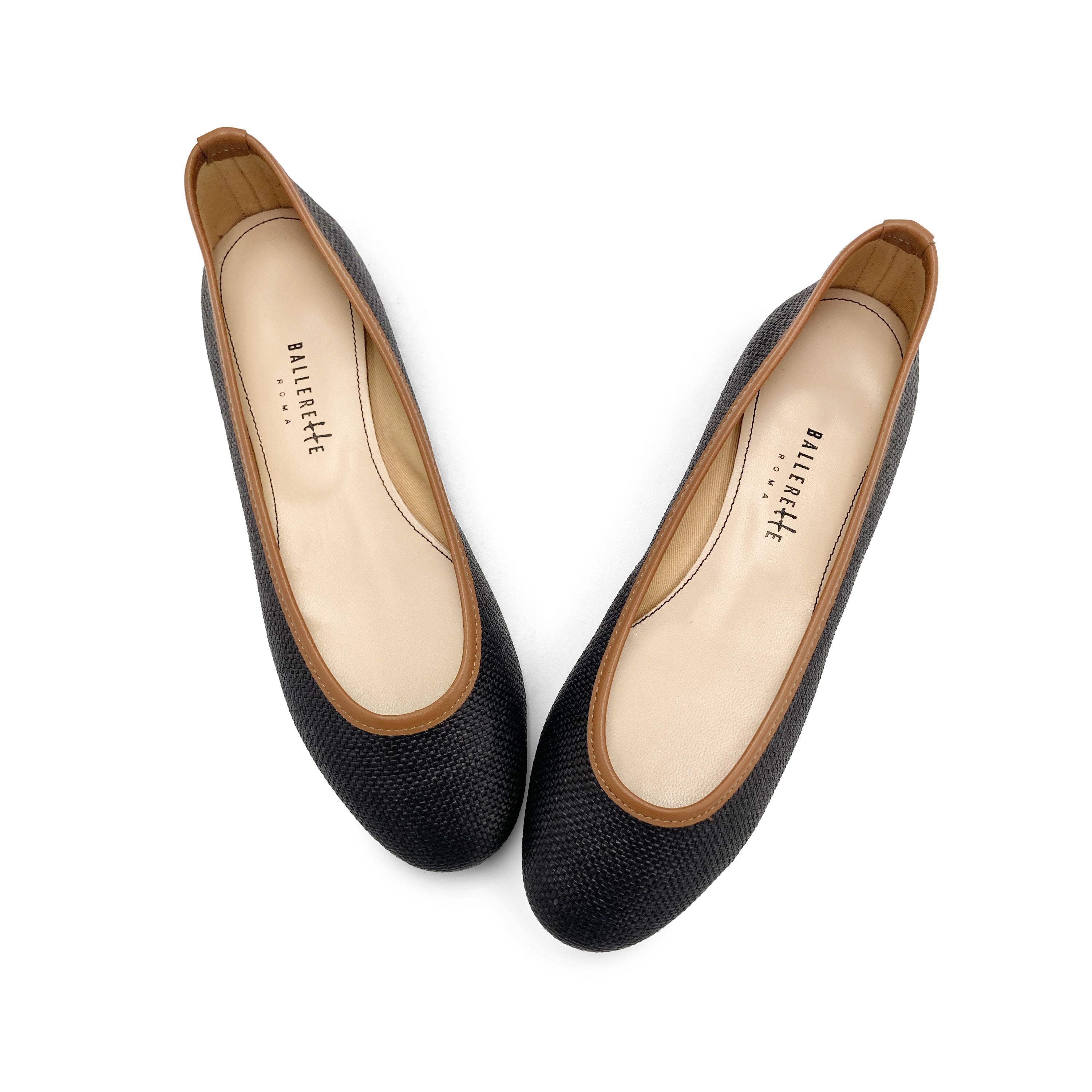 Ballerine estive nere in rafia