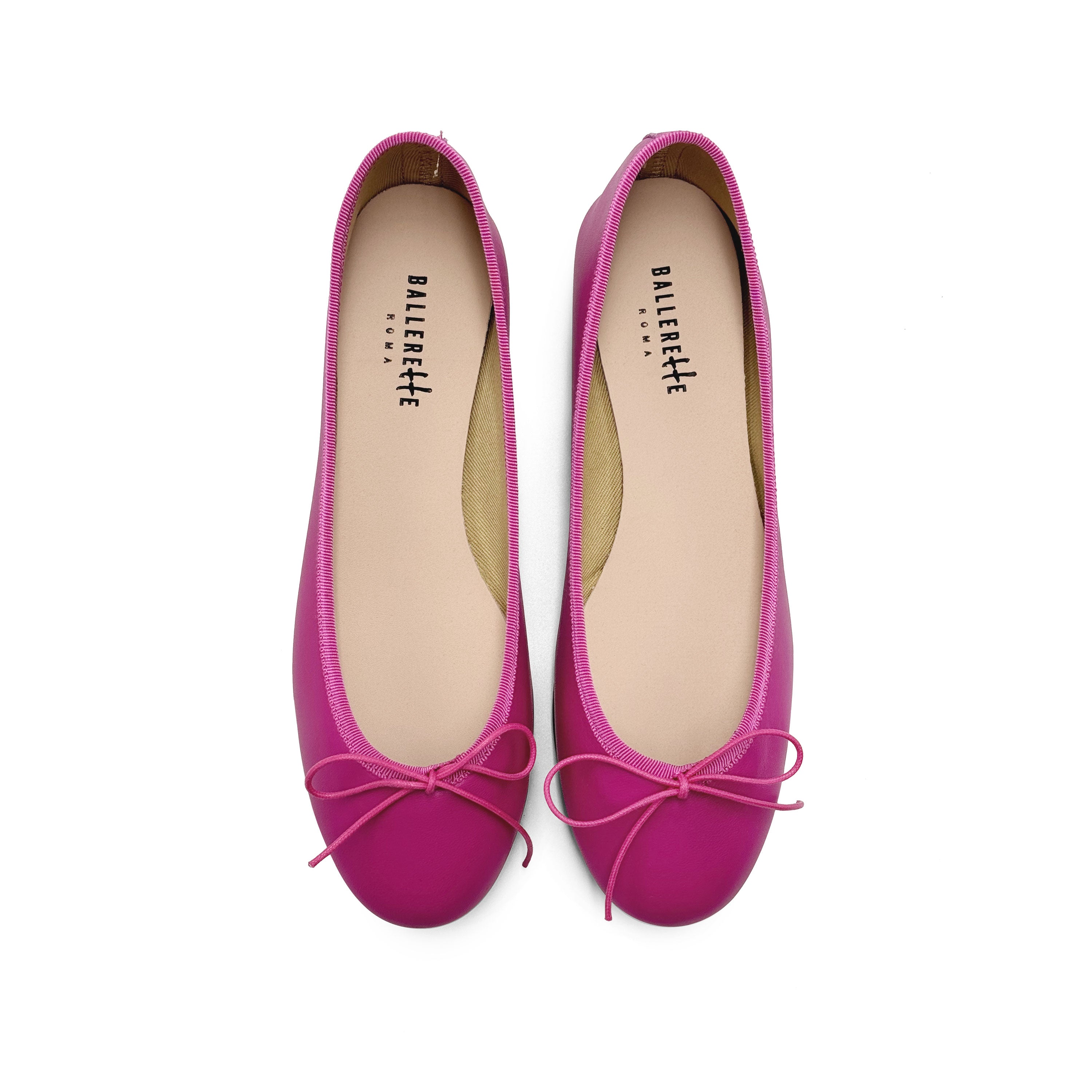Ballerines en cuir prune