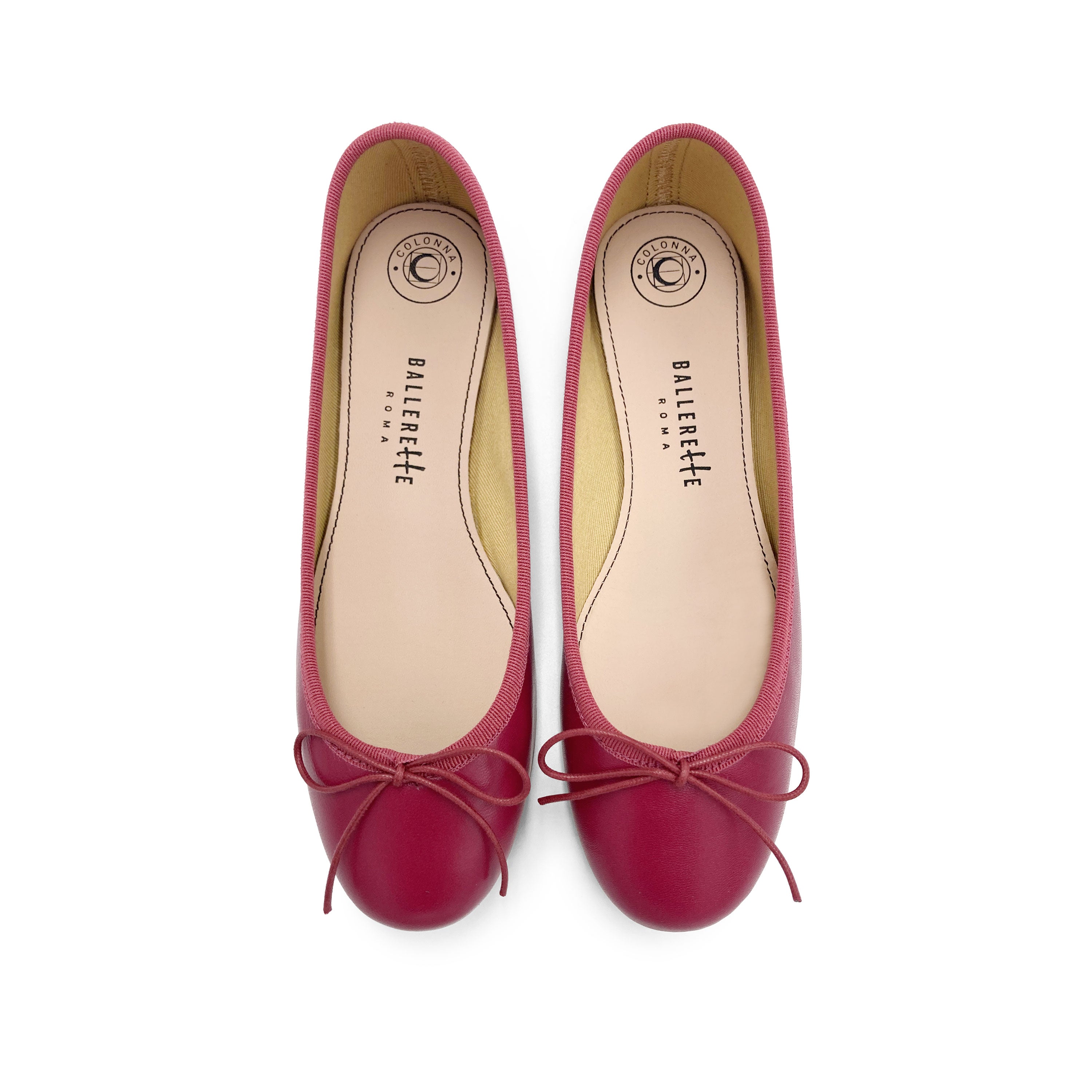 Plum leather ballet flats