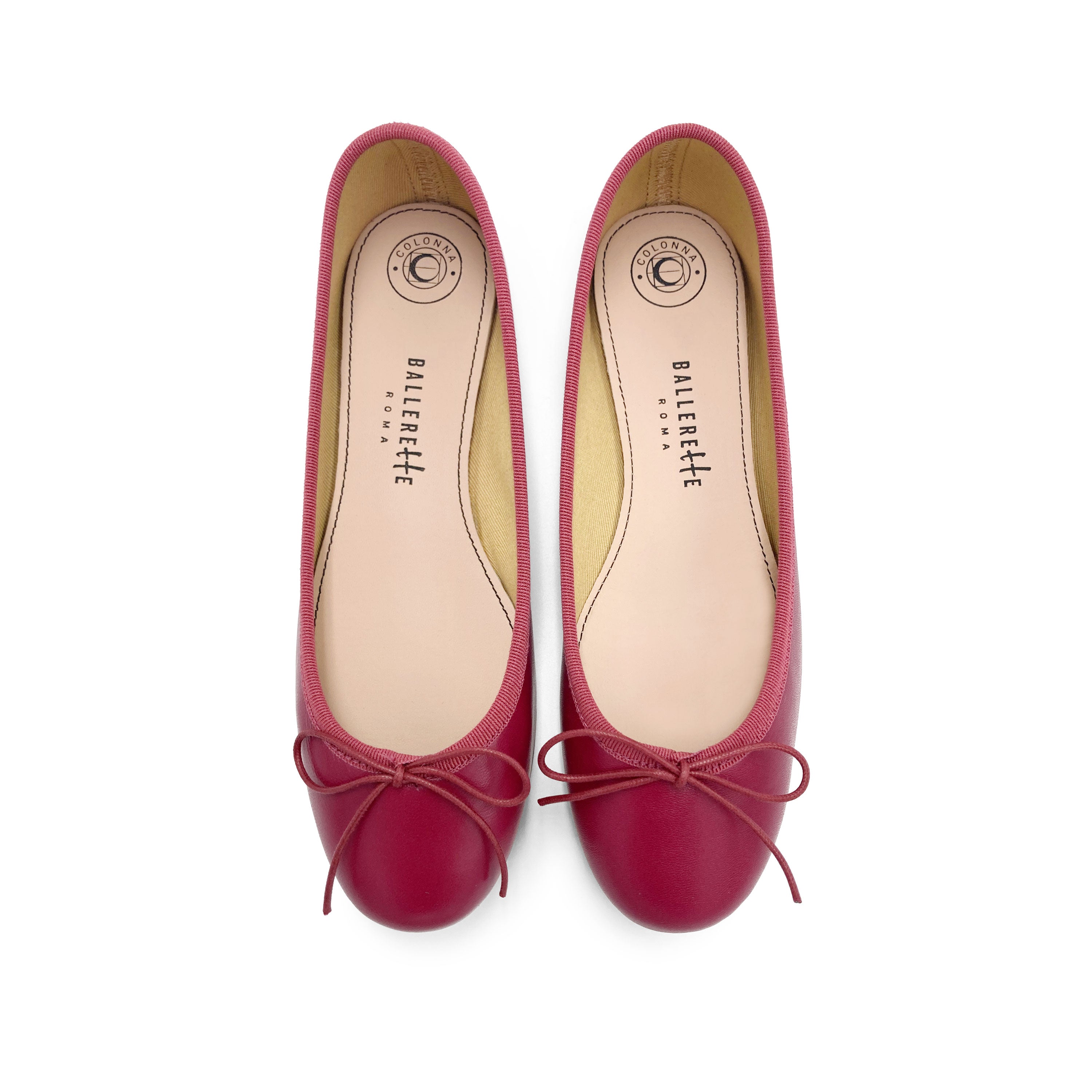 Plum leather ballet flats