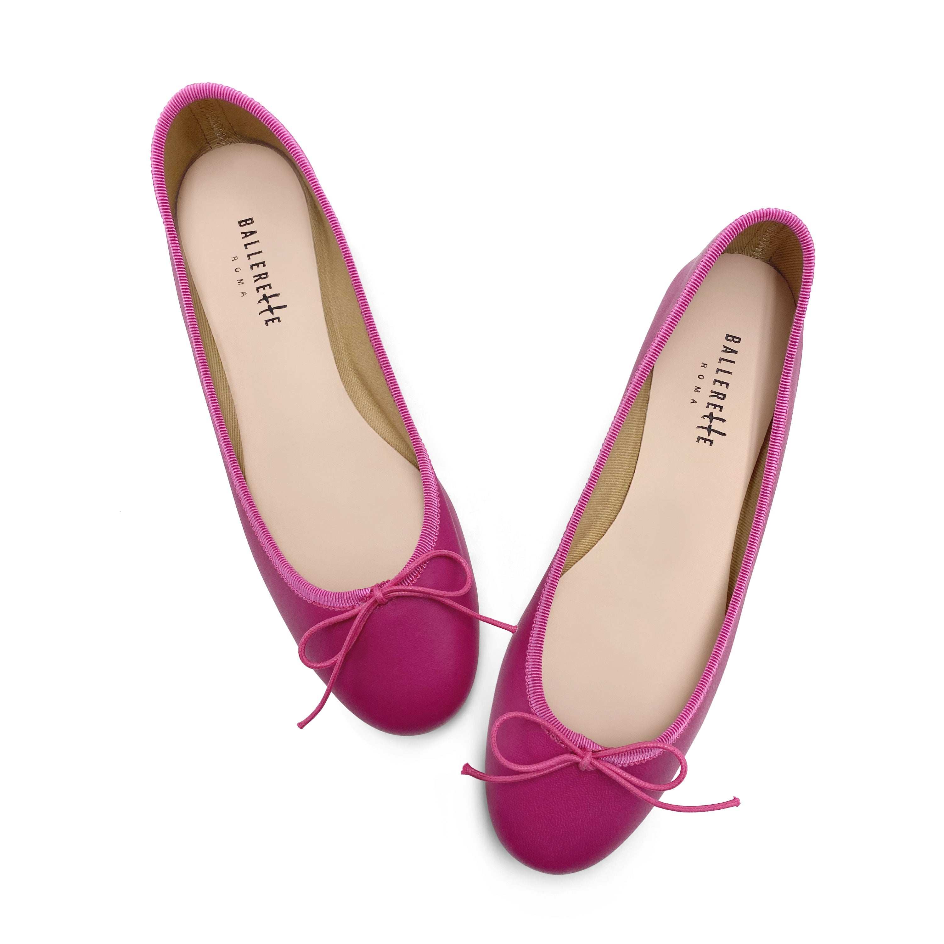 Plum leather ballet flats
