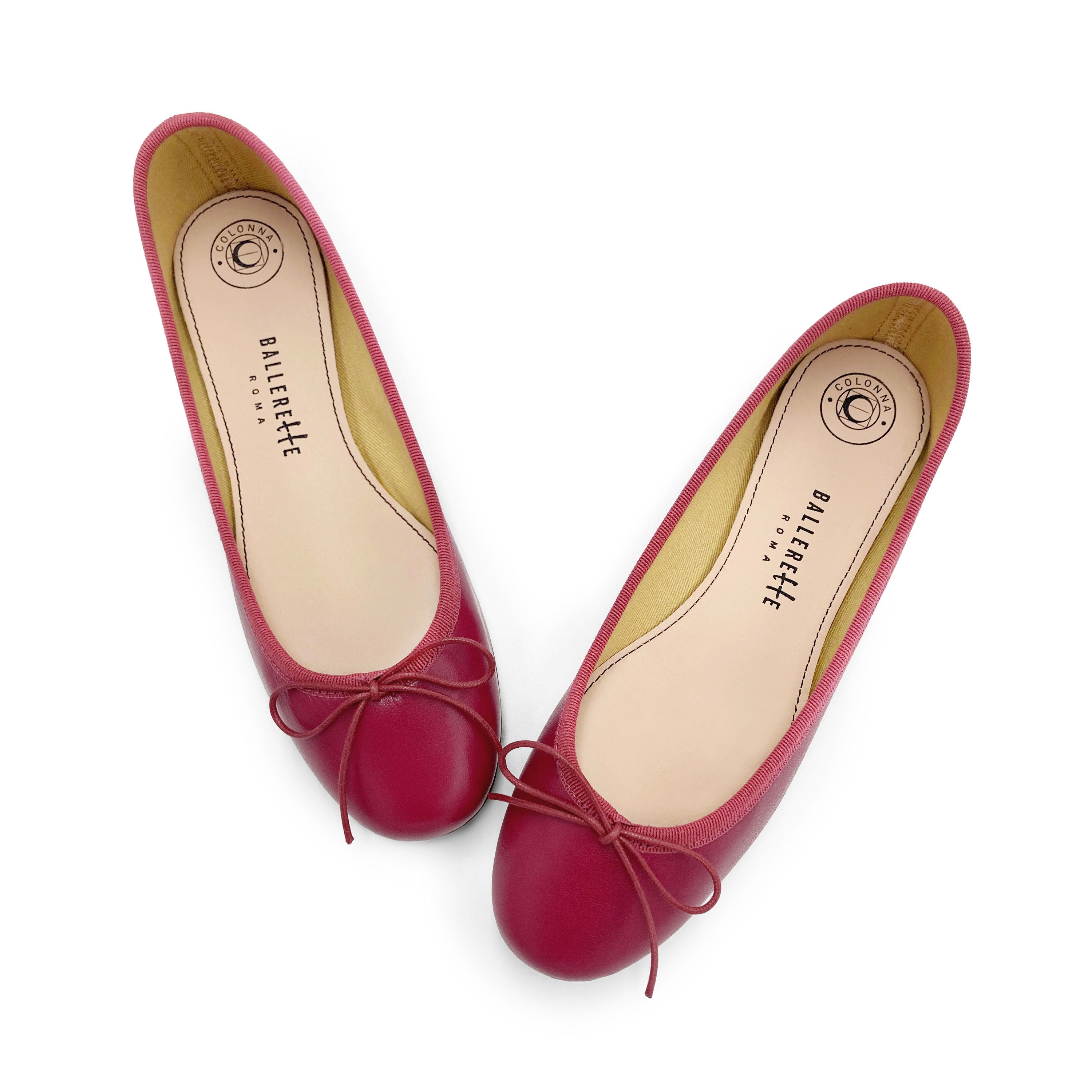 Plum leather ballet flats