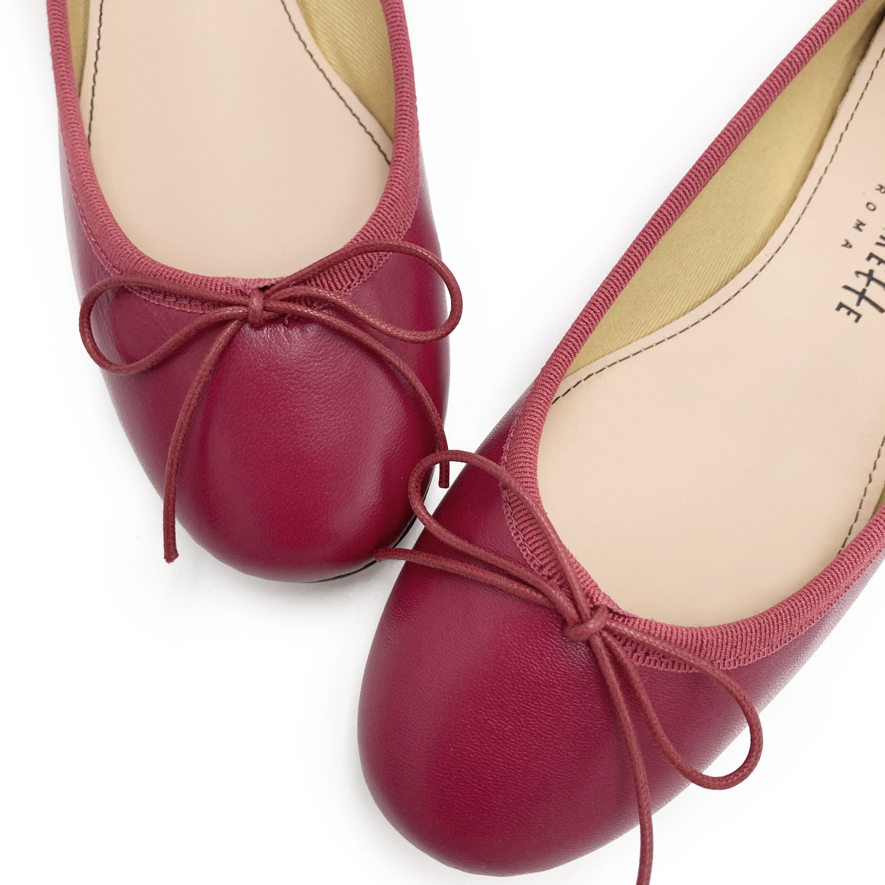 Plum leather ballet flats