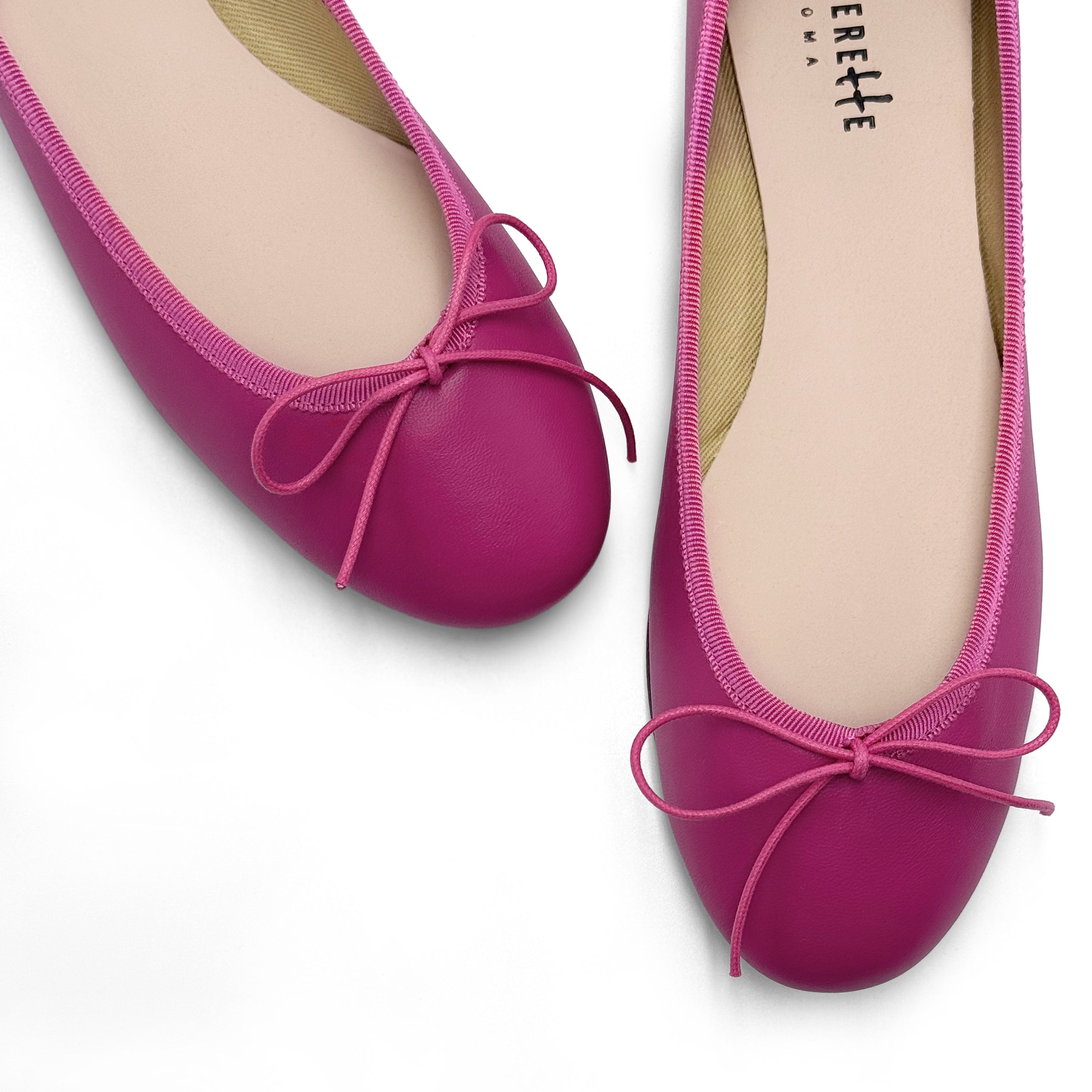 Ballerines en cuir prune
