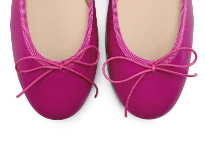 Ballerines en cuir prune