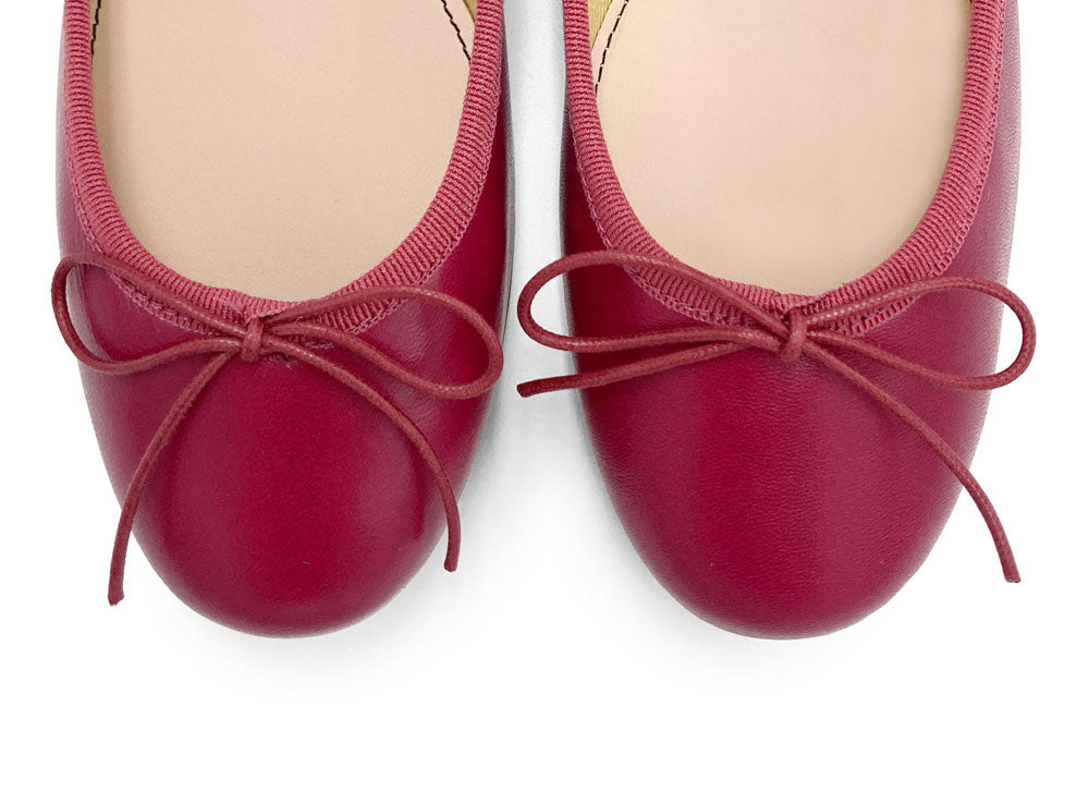 Plum leather ballet flats