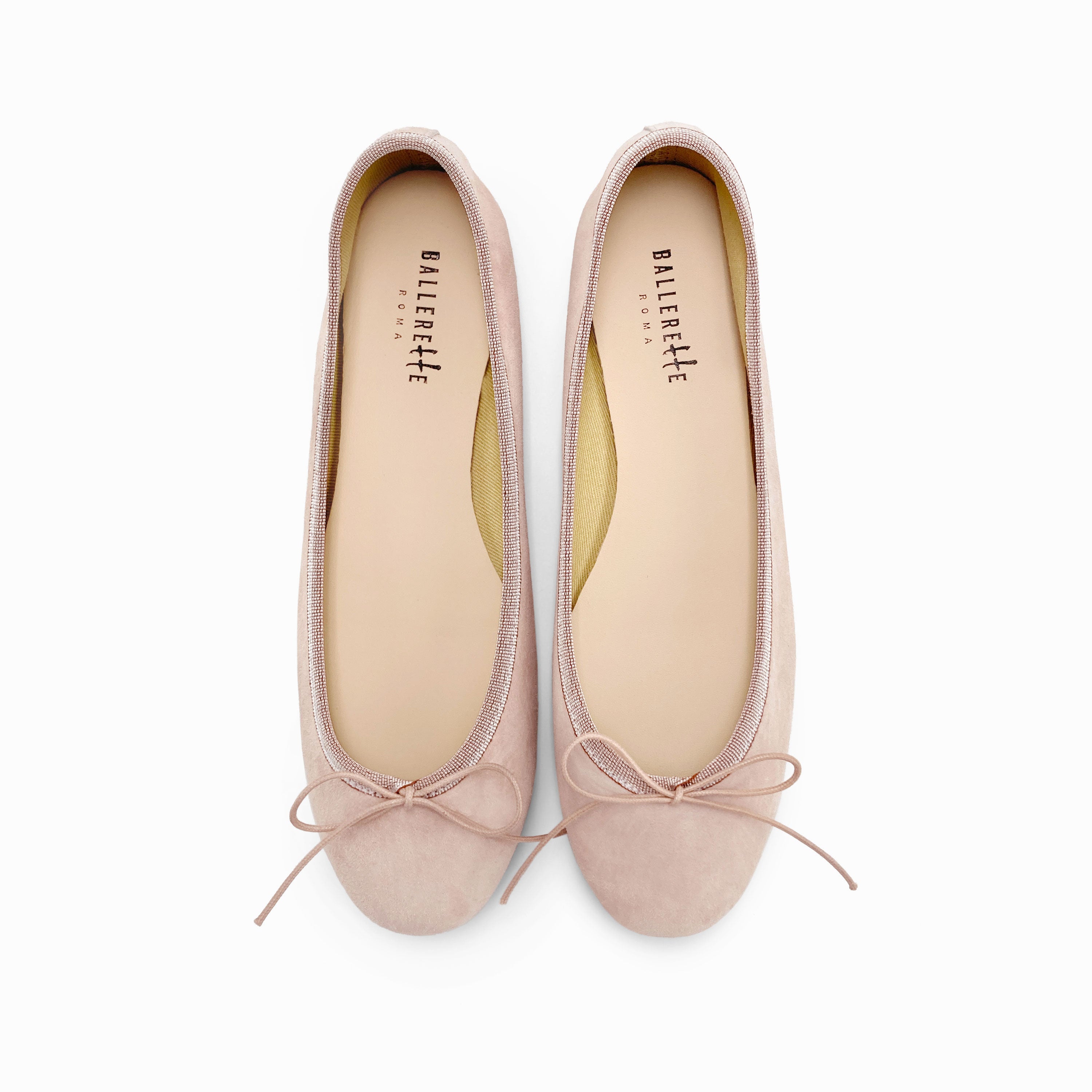 Pink suede ballet flats