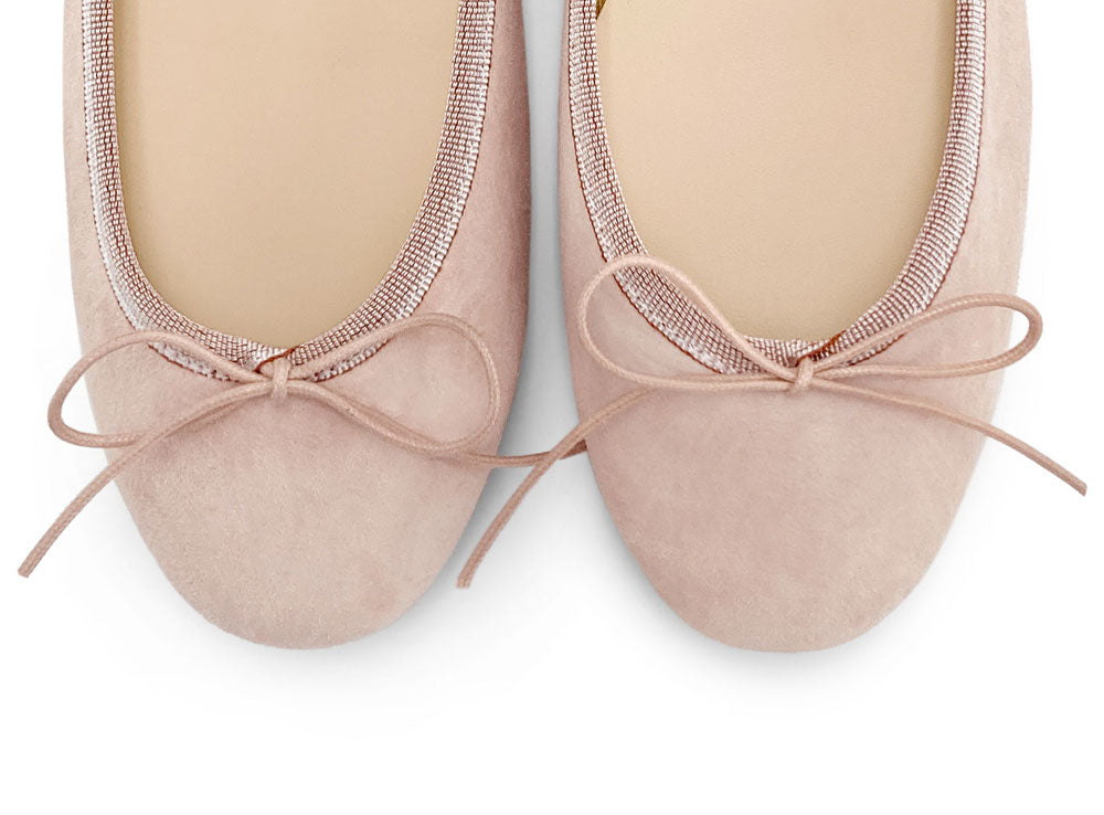 Ballerines en daim rose