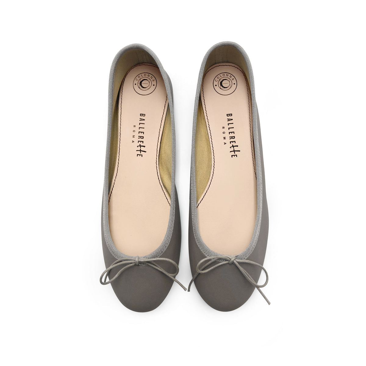 Ballerines en cuir taupe
