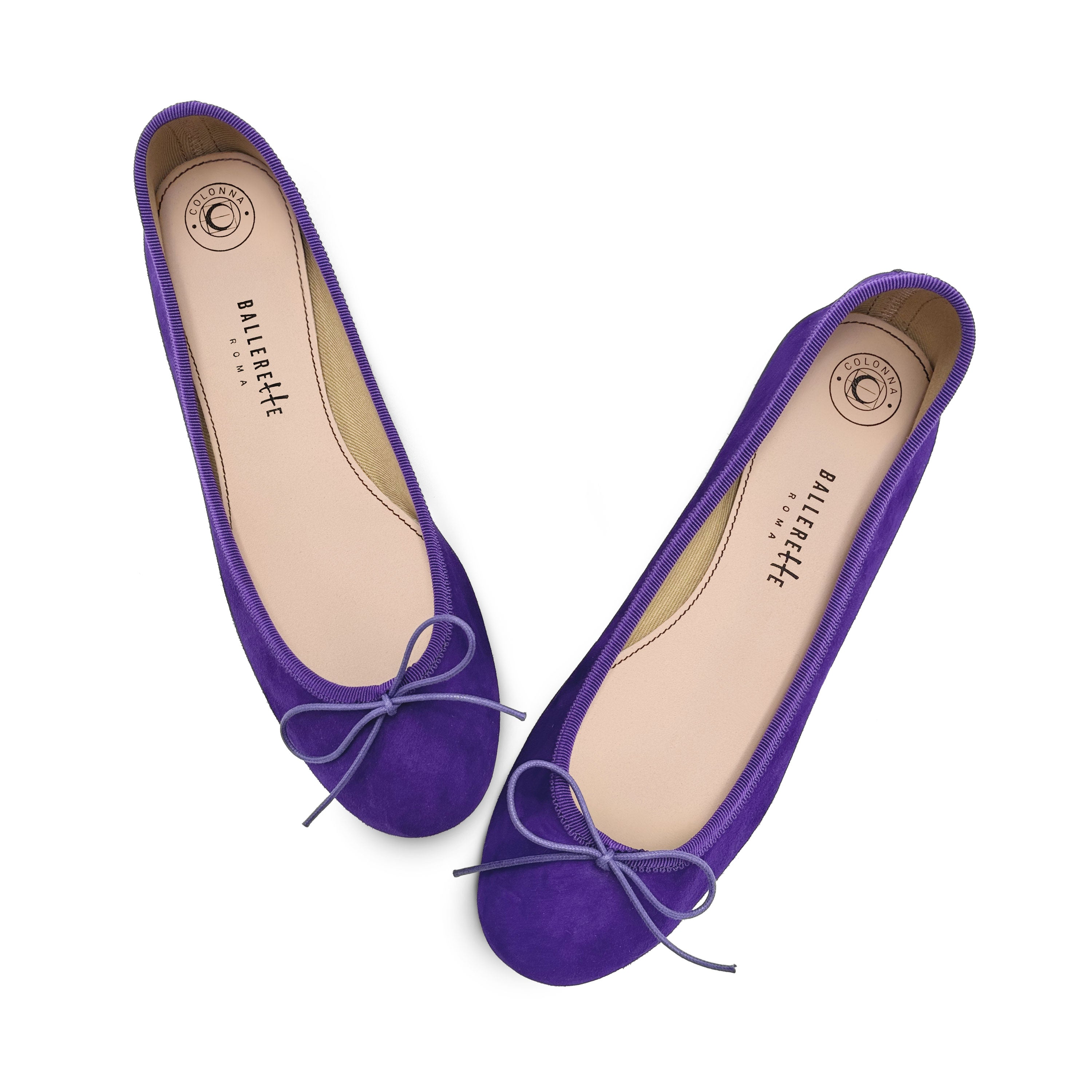 Ballerines en daim couleur violet