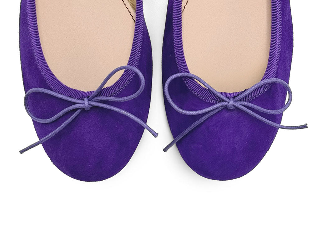 Ballerines en daim couleur violet