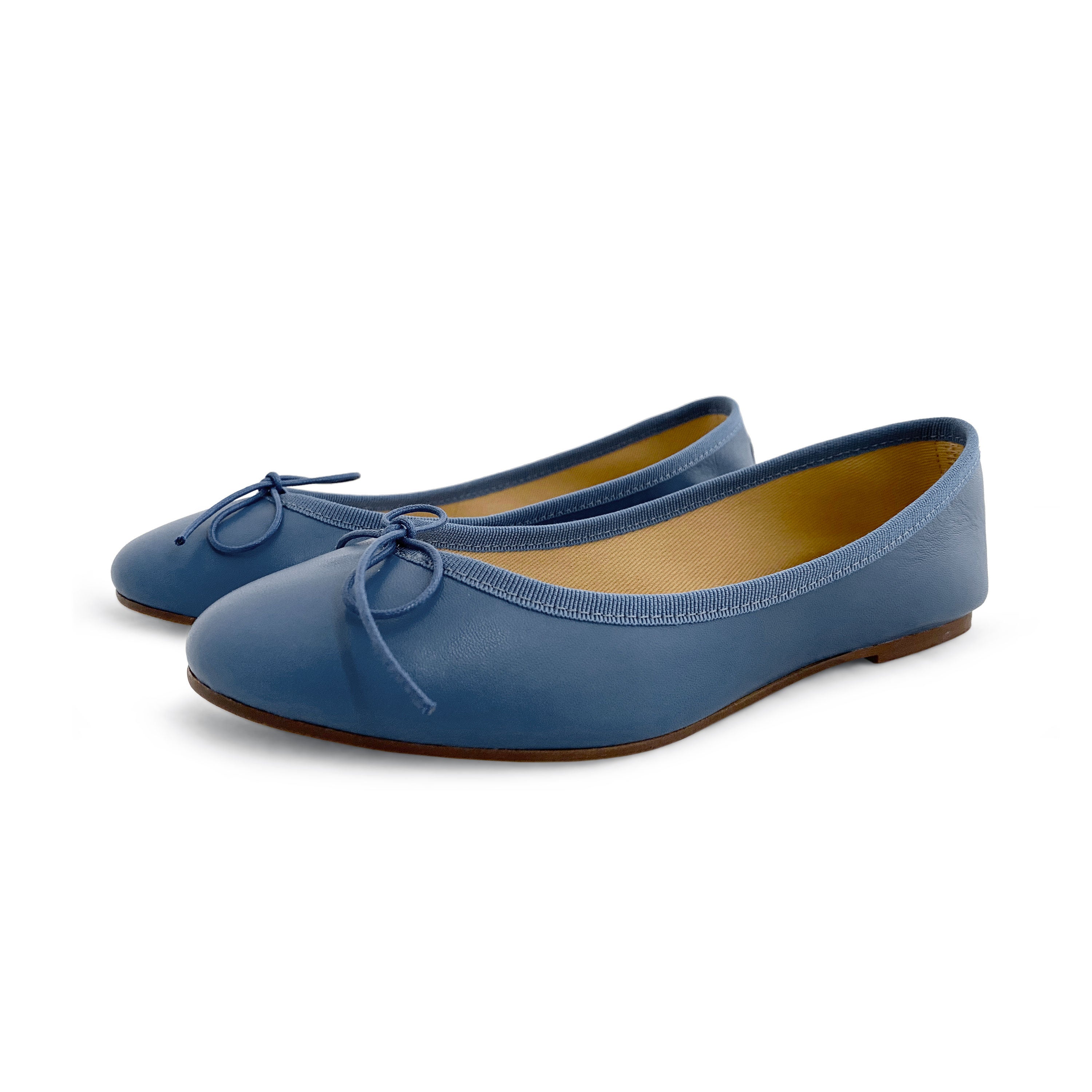 Ballerine in pelle indaco