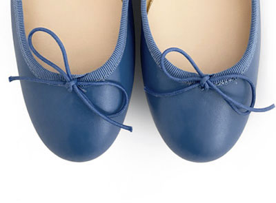 Ballerine in pelle indaco
