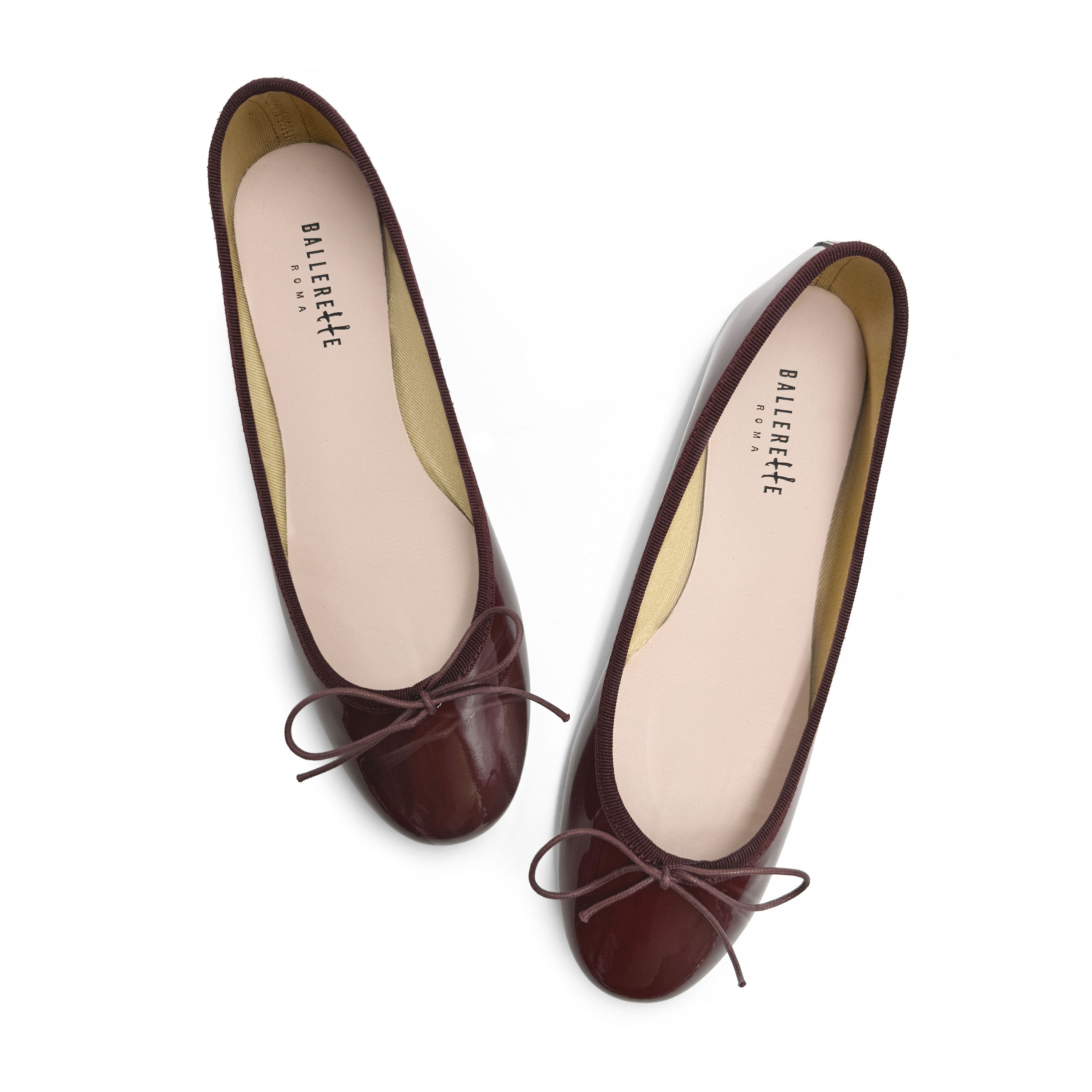 Ballerine bordeaux in pelle vernice