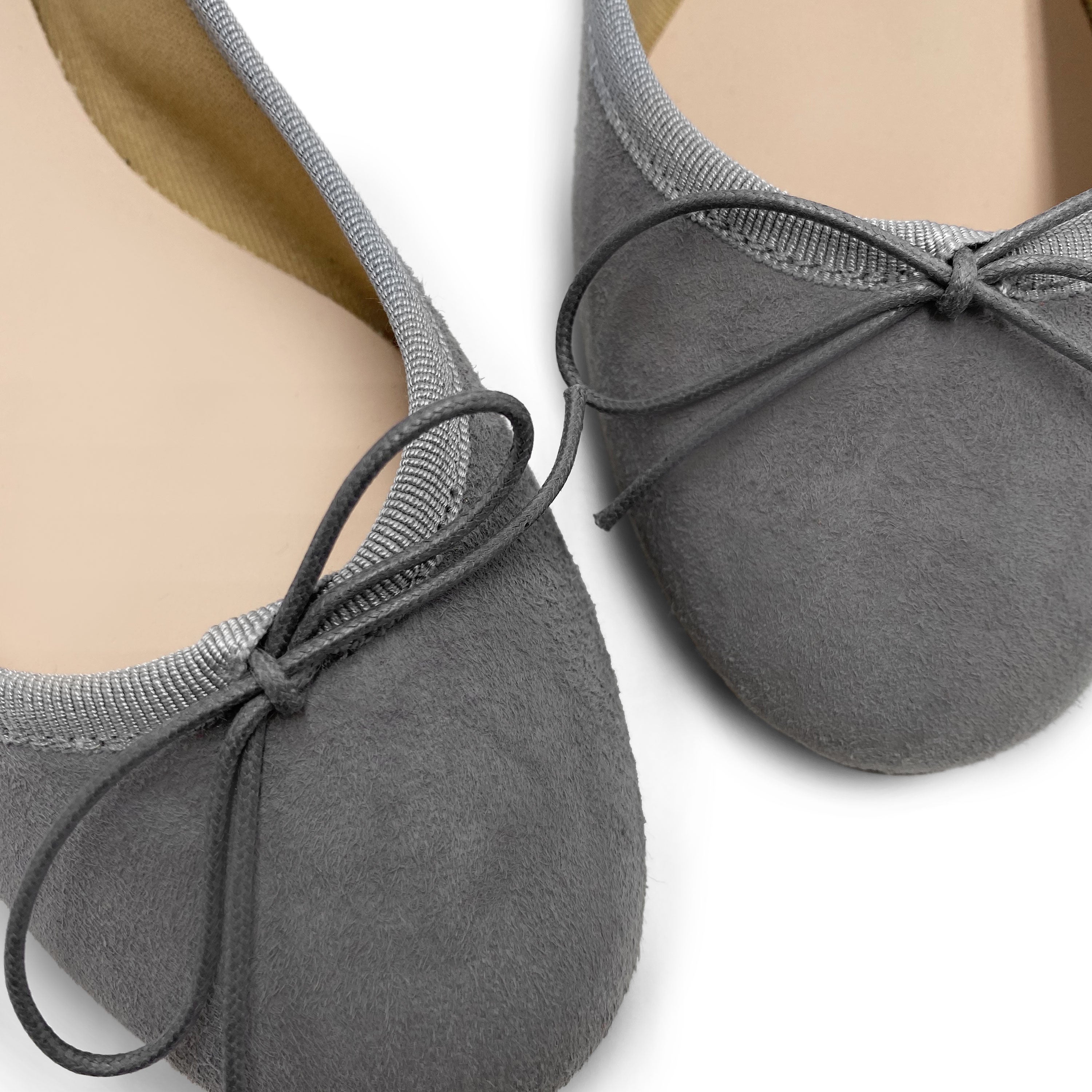 Dark gray suede ballet flats