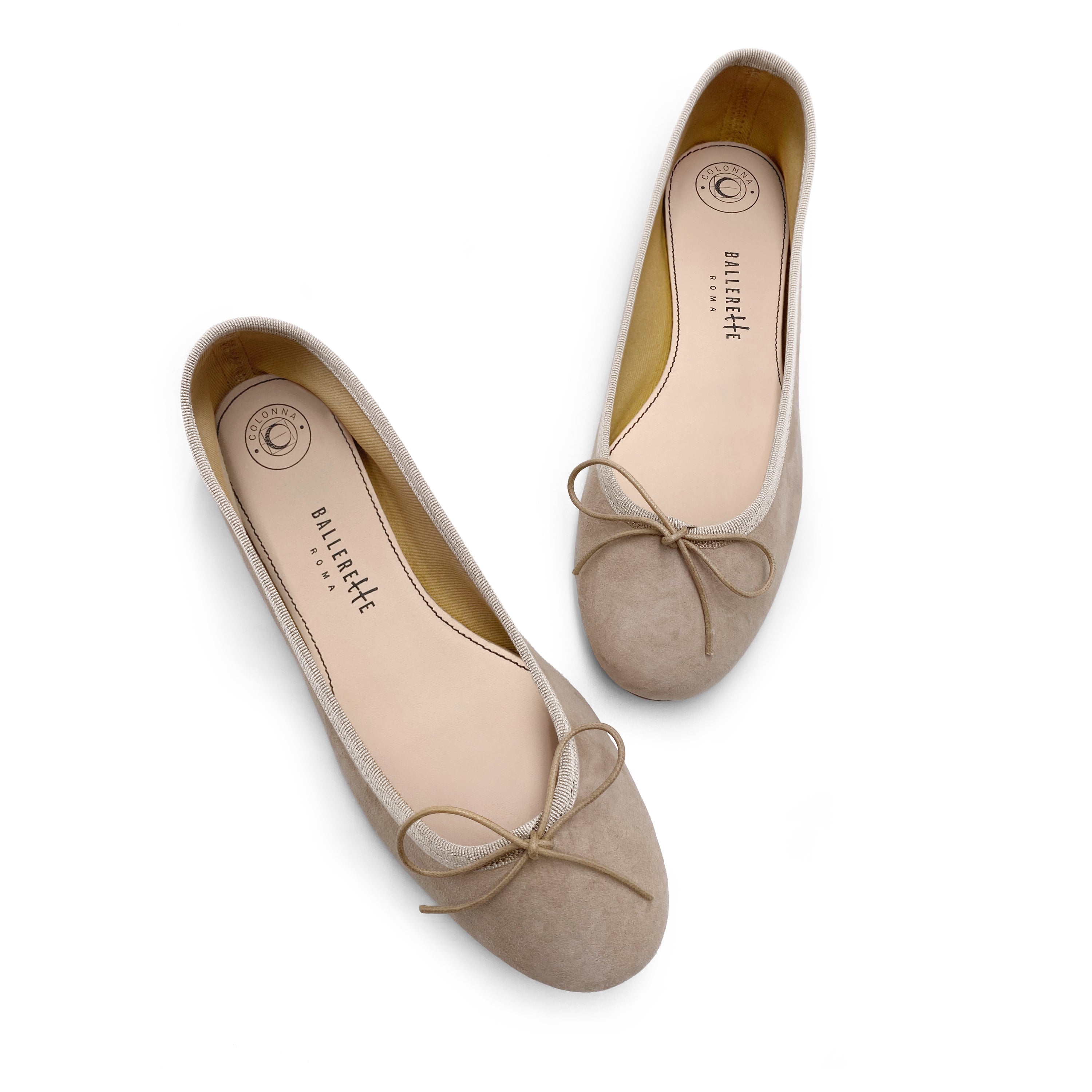 Dove gray suede ballet flats