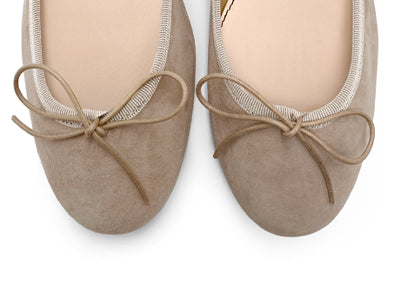 Ballerines en daim gris tourterelle
